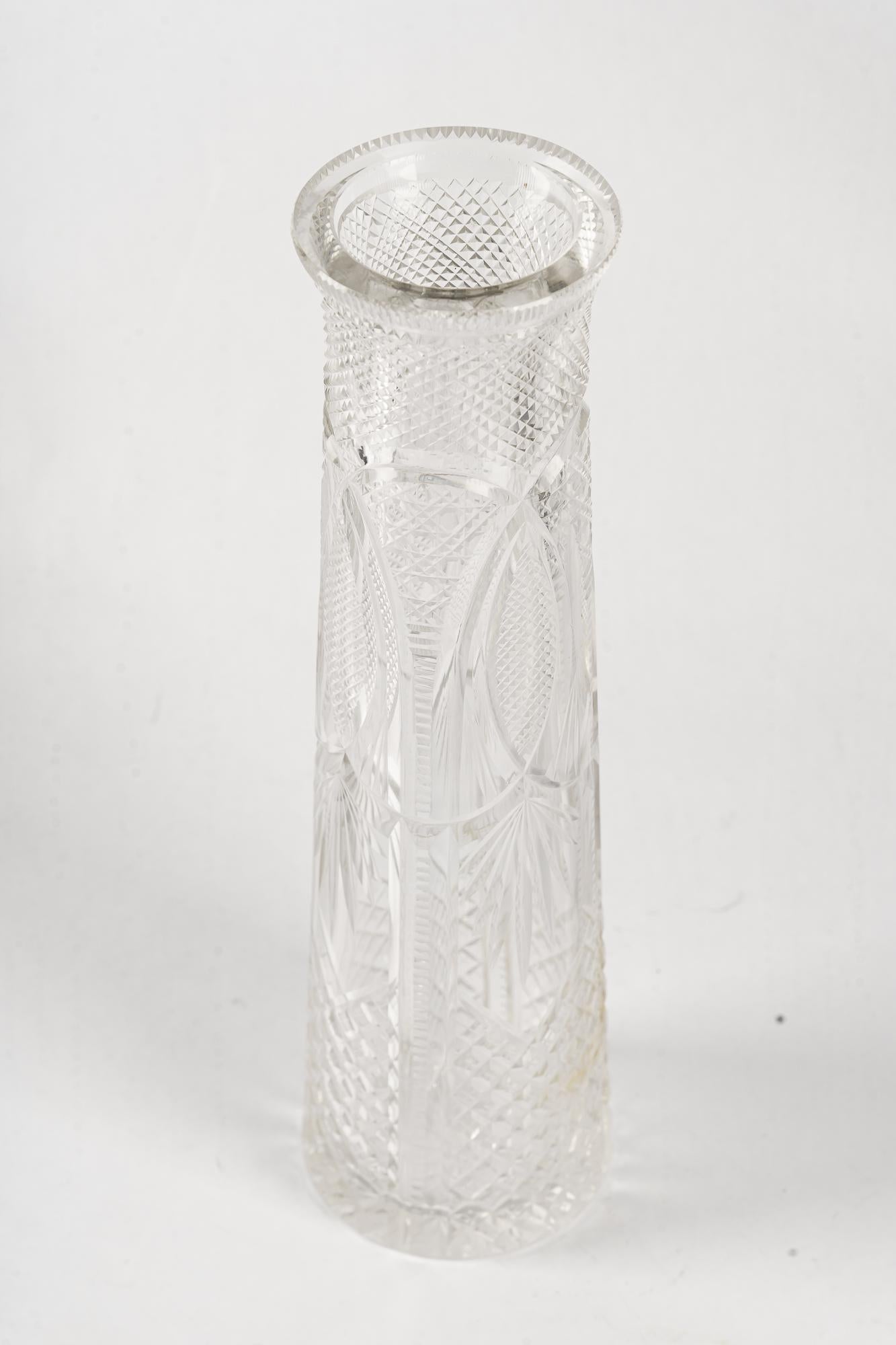 Art déco Vase en cristal Art Déco viennois des années 1930 en vente