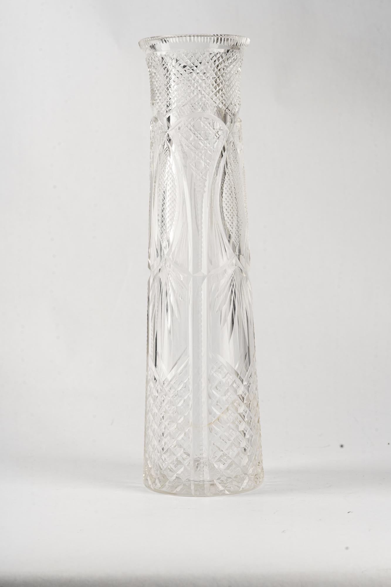 Art Deco crystal vase vienna around 1930s In Good Condition For Sale In Wien, AT