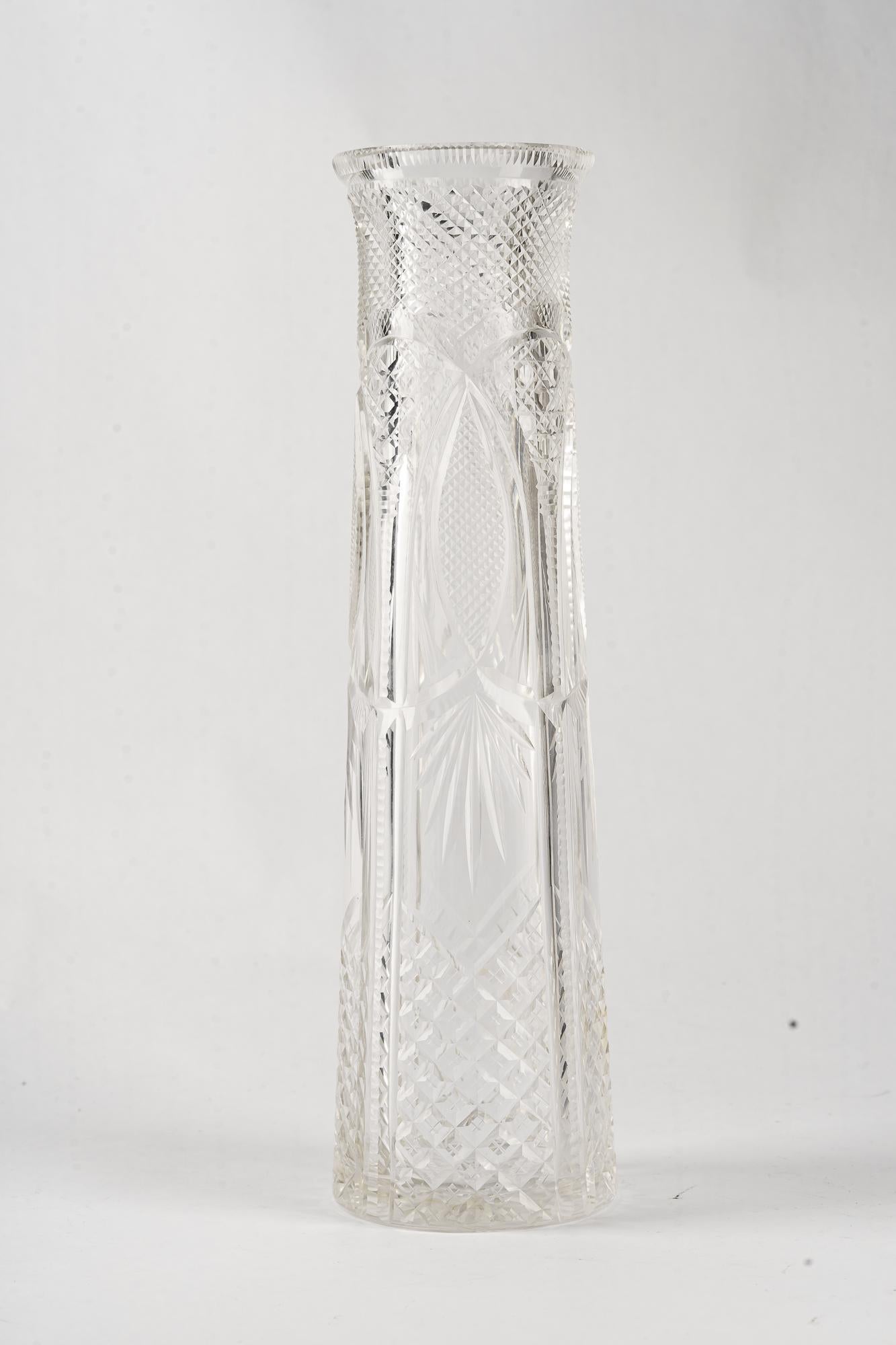 Mid-20th Century Art Deco crystal vase vienna around 1930s For Sale