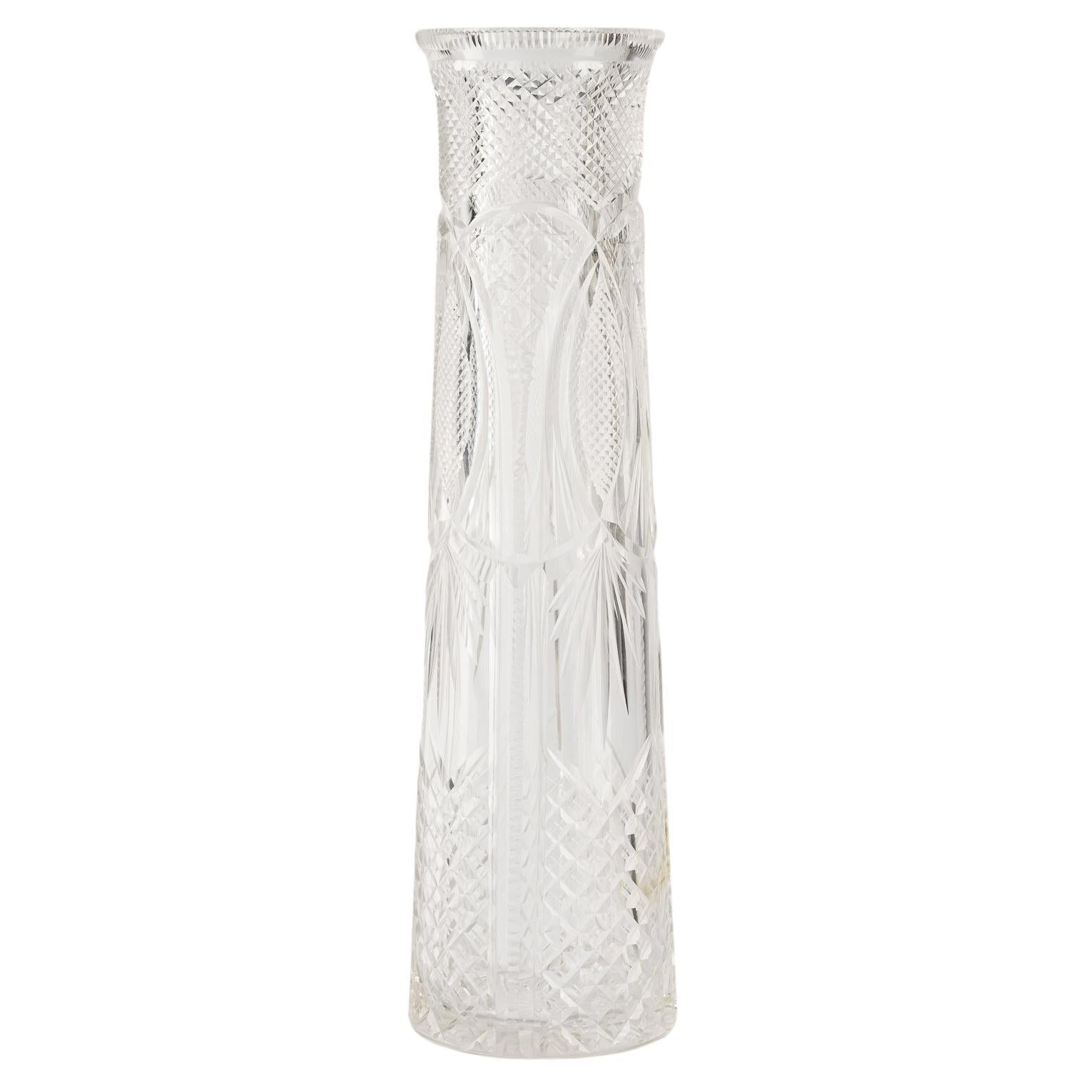 Art Deco crystal vase vienna around 1930s For Sale