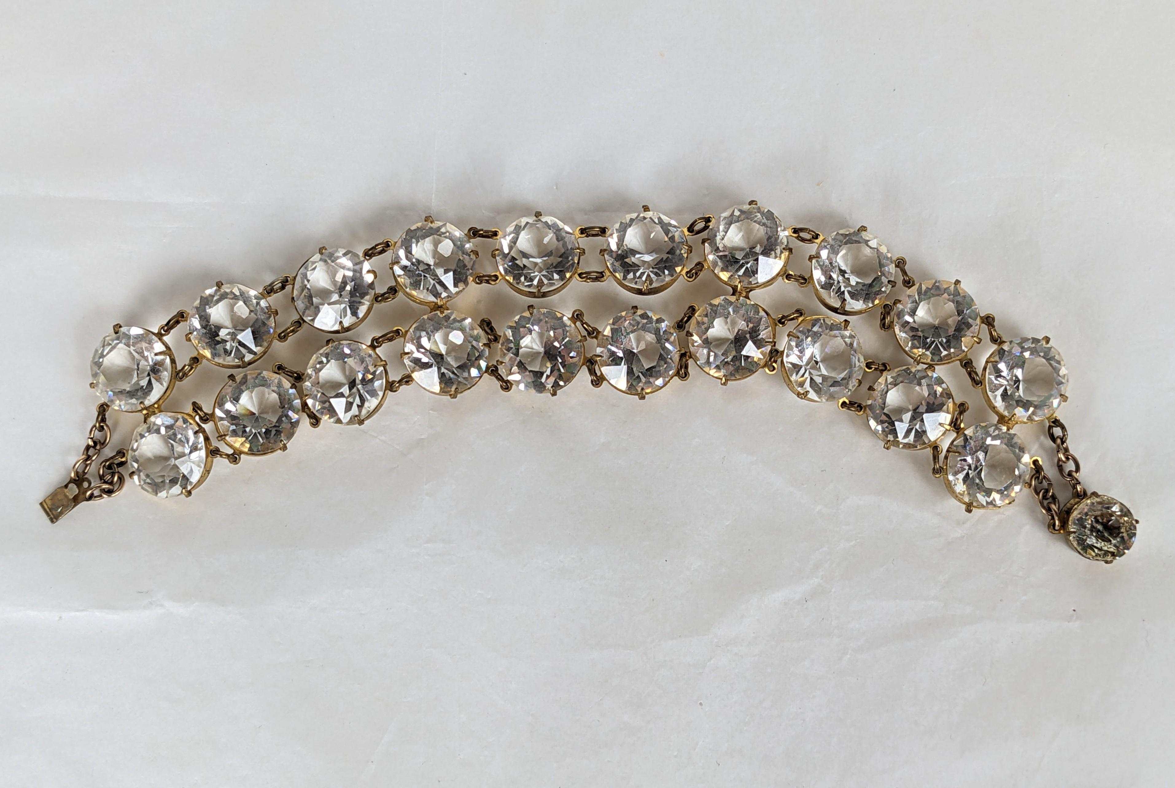 Bracelet large en cristal Art déco Unisexe en vente
