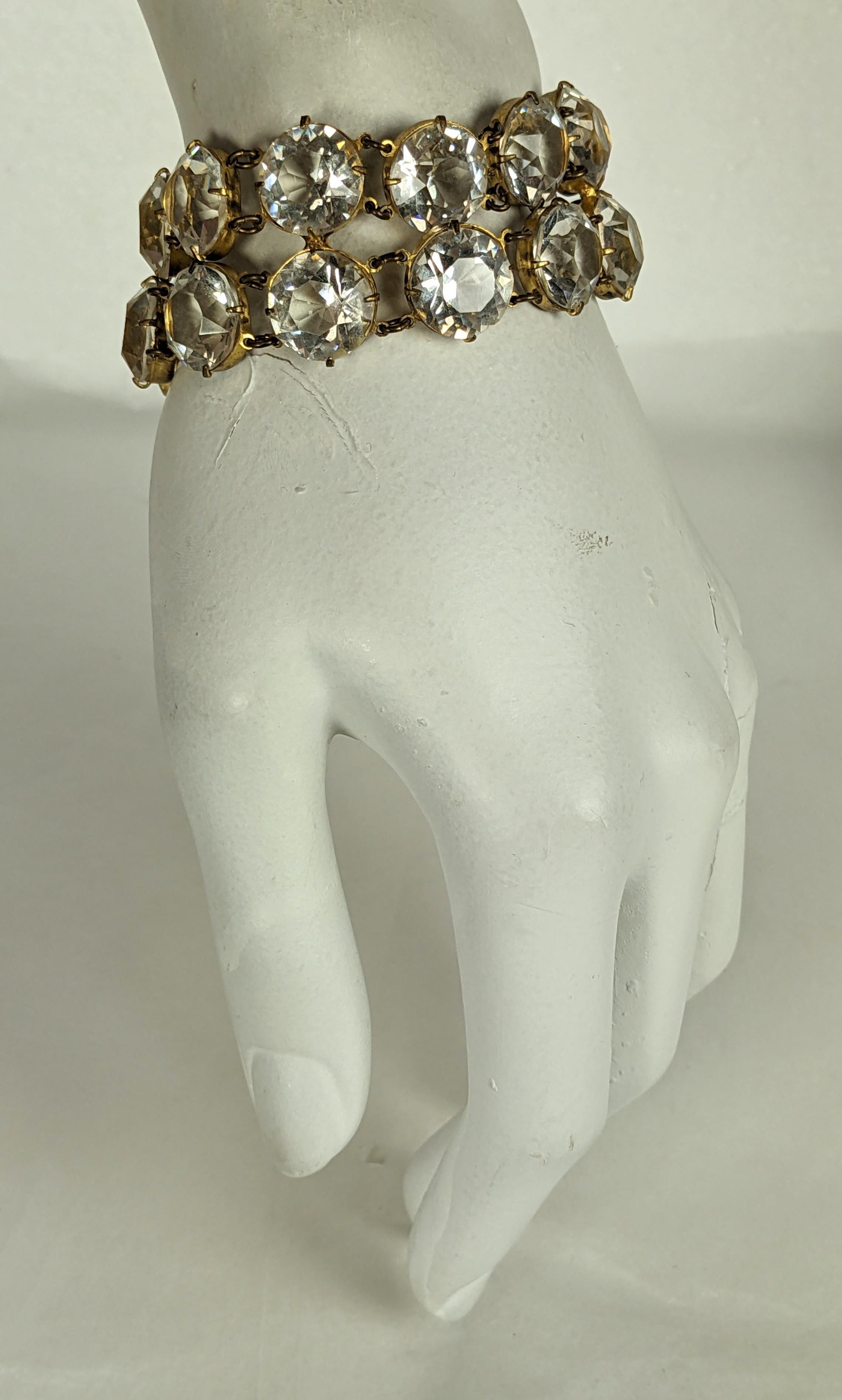 Bracelet large en cristal Art déco en vente 1