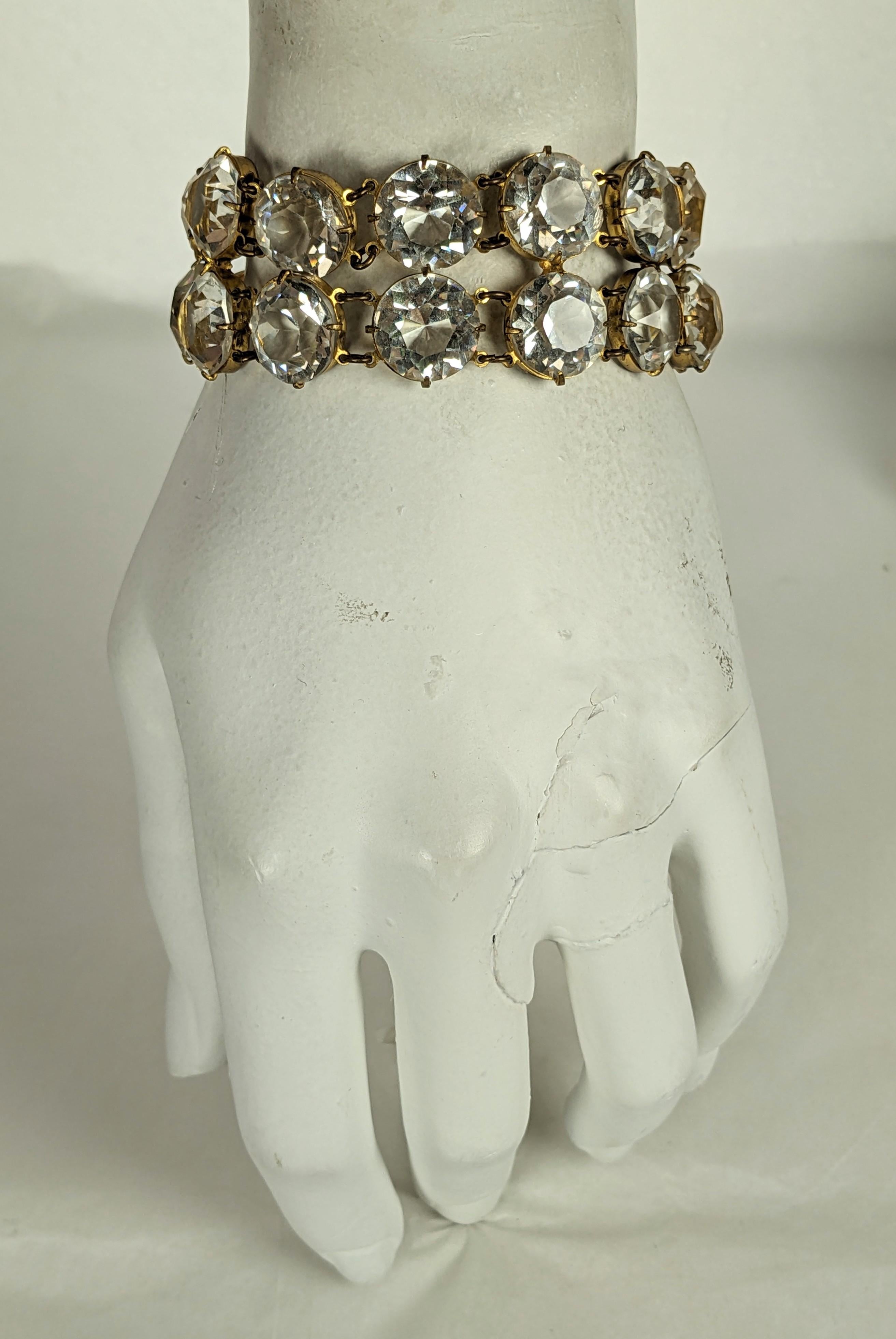 Bracelet large en cristal Art déco en vente 2