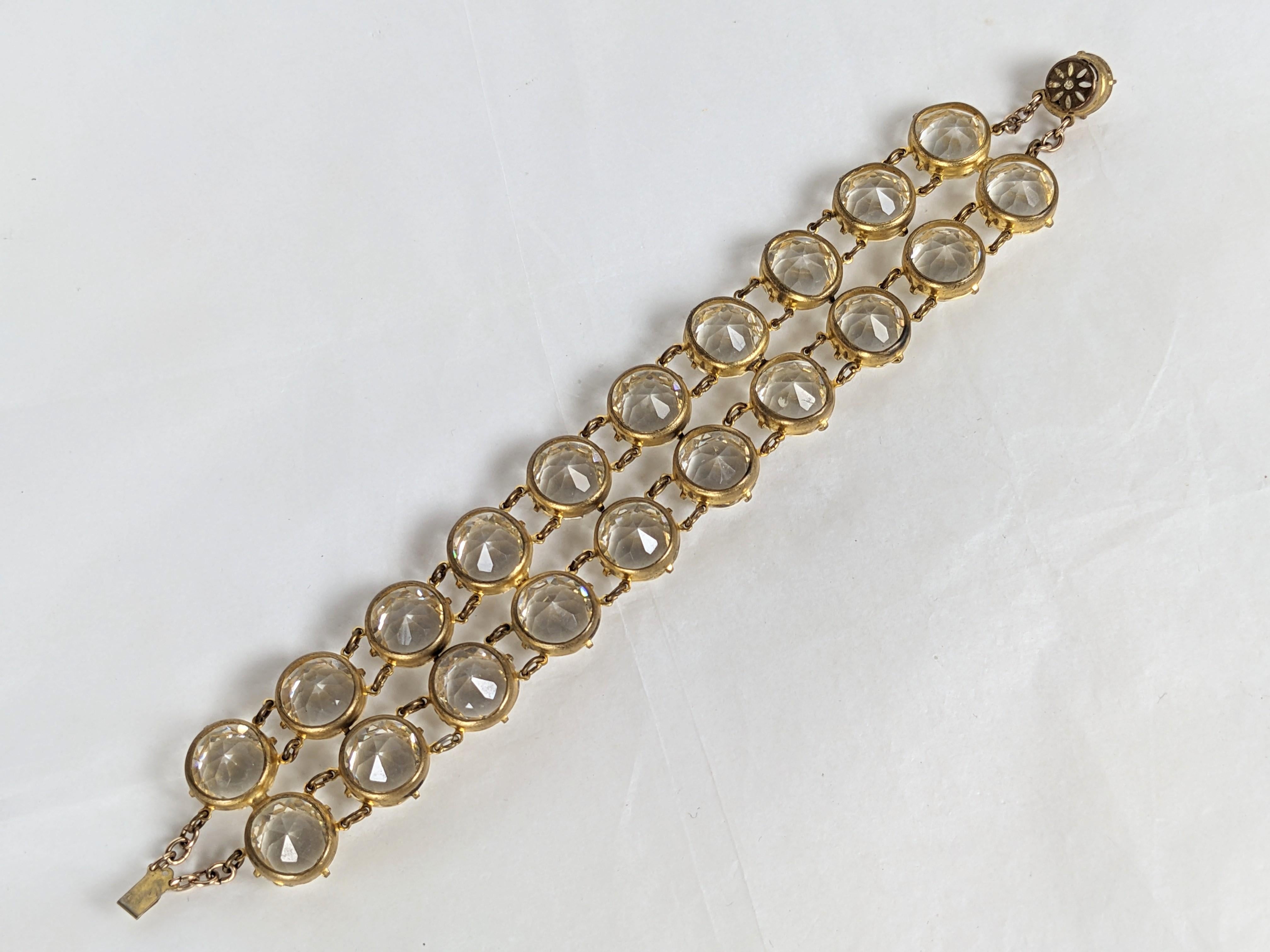Bracelet large en cristal Art déco en vente 3