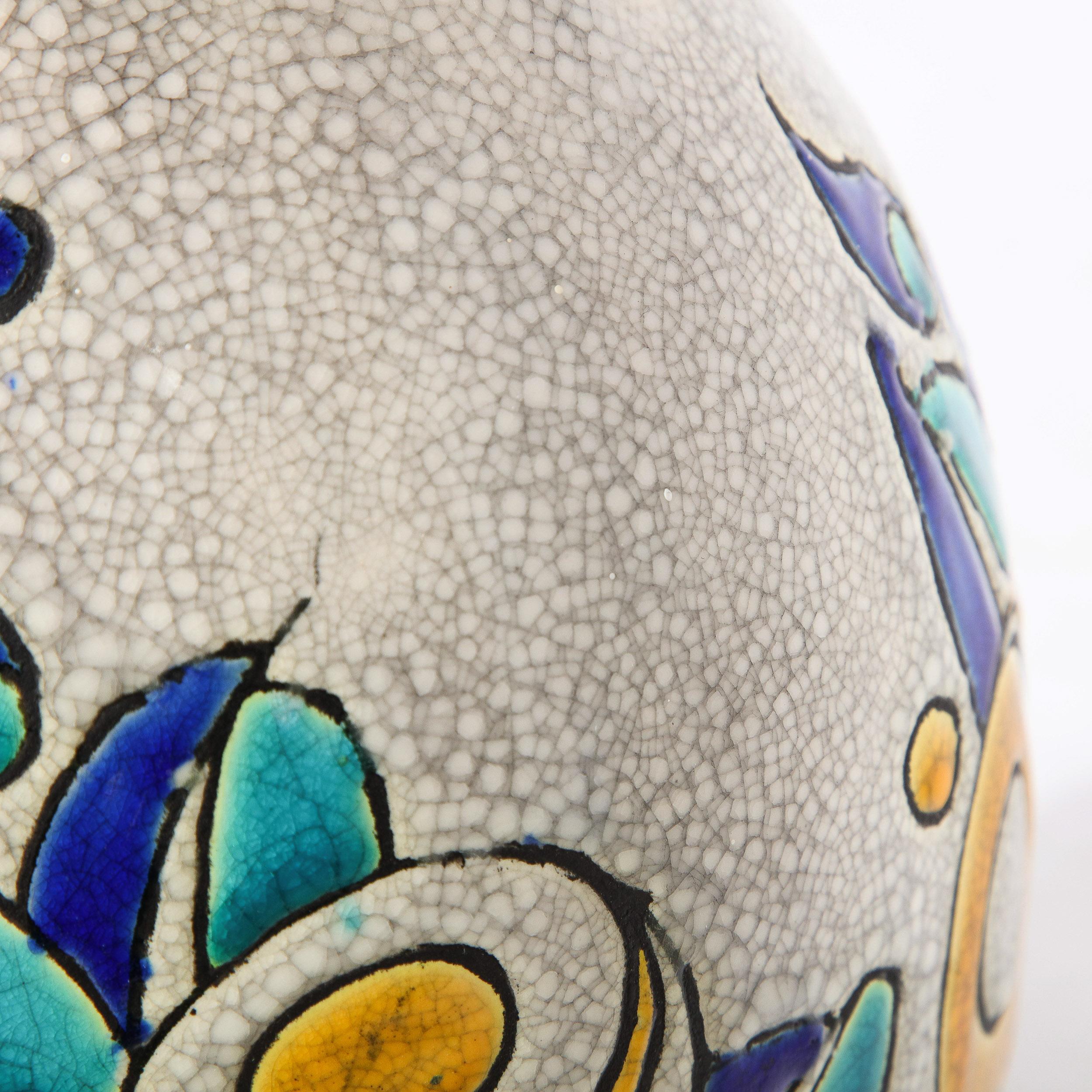 Cubic-Blumenvase aus Keramik im Art déco-Stil von Charles Catteau für Boch Freres Keramis im Angebot 7