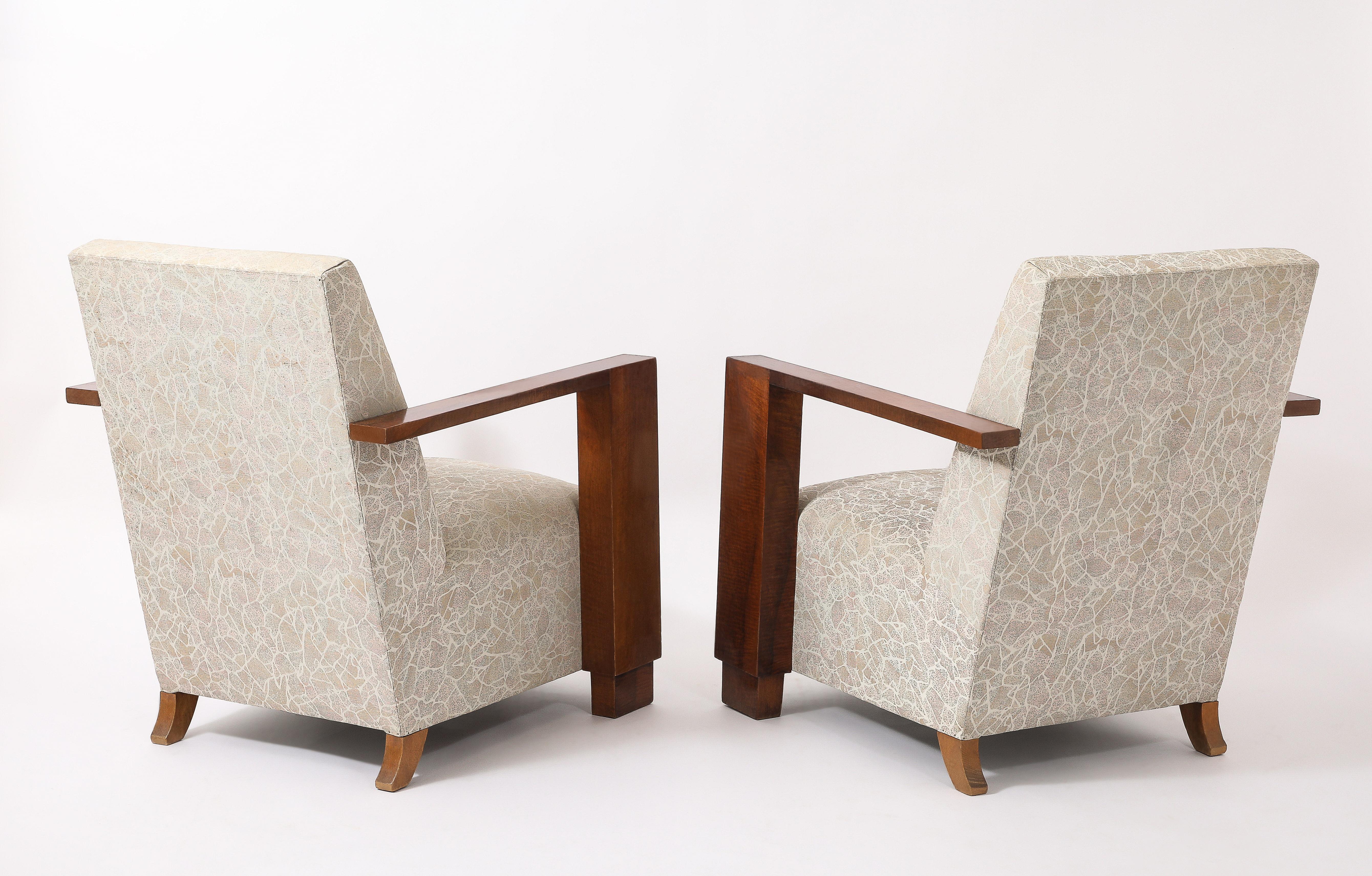 Poltrone cubiste Art Déco, Francia, anni '40 in vendita 2