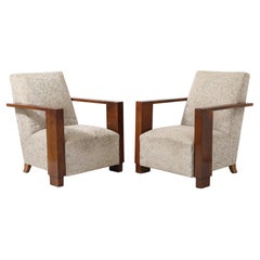 Art Deco Cubist Armchairs, France 1940's