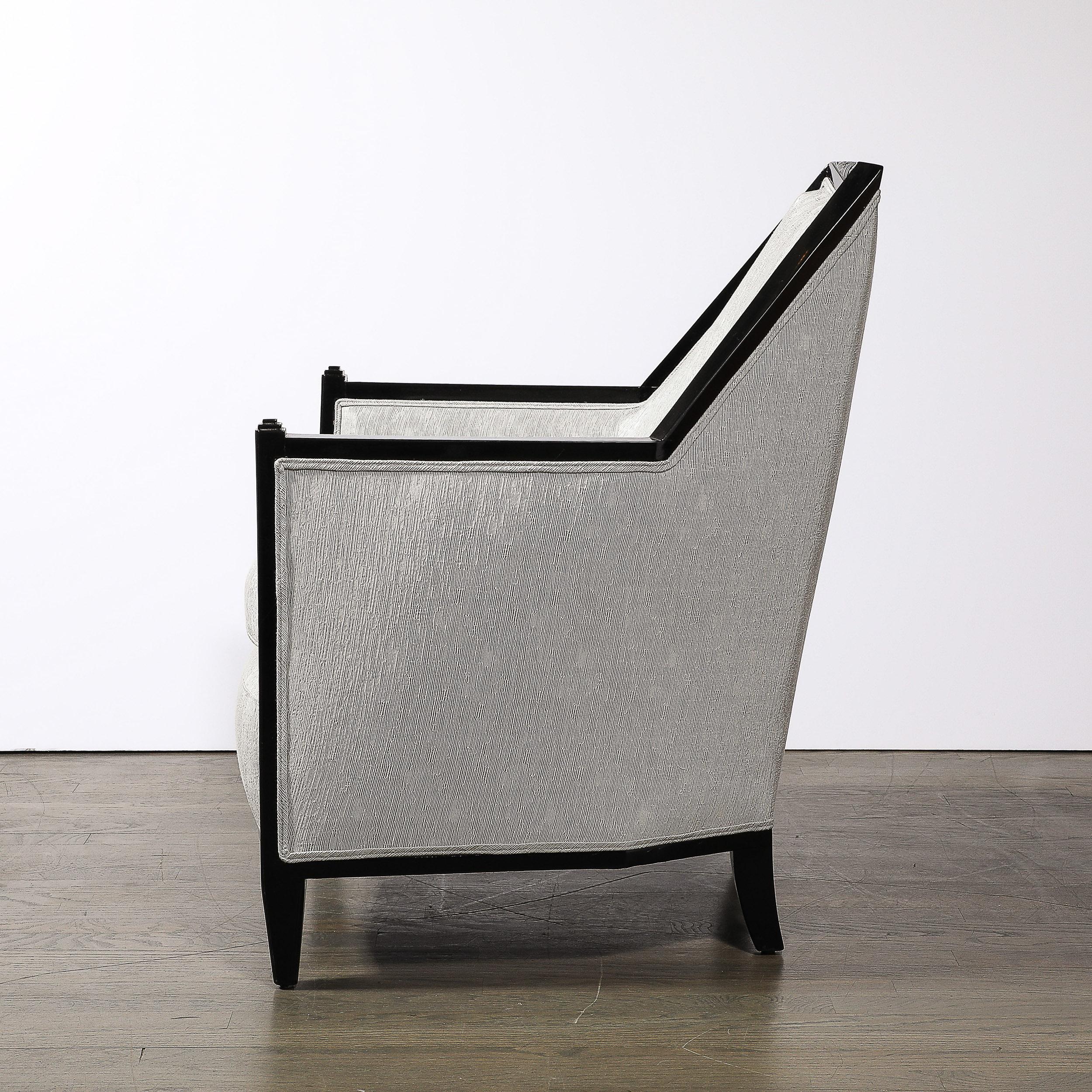 Sedie da salotto a grattacielo in lacca nera Art Deco Cubo alla maniera di Ruhlmann in vendita 5