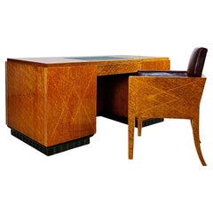Art Deco cubist desk and armchair – France 1930