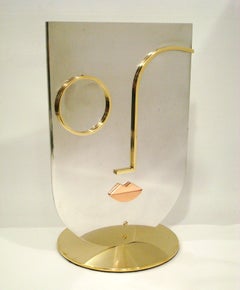 Art Deco / Cubist Face of a Woman, France 1920s Francois Roques Hermes Designer