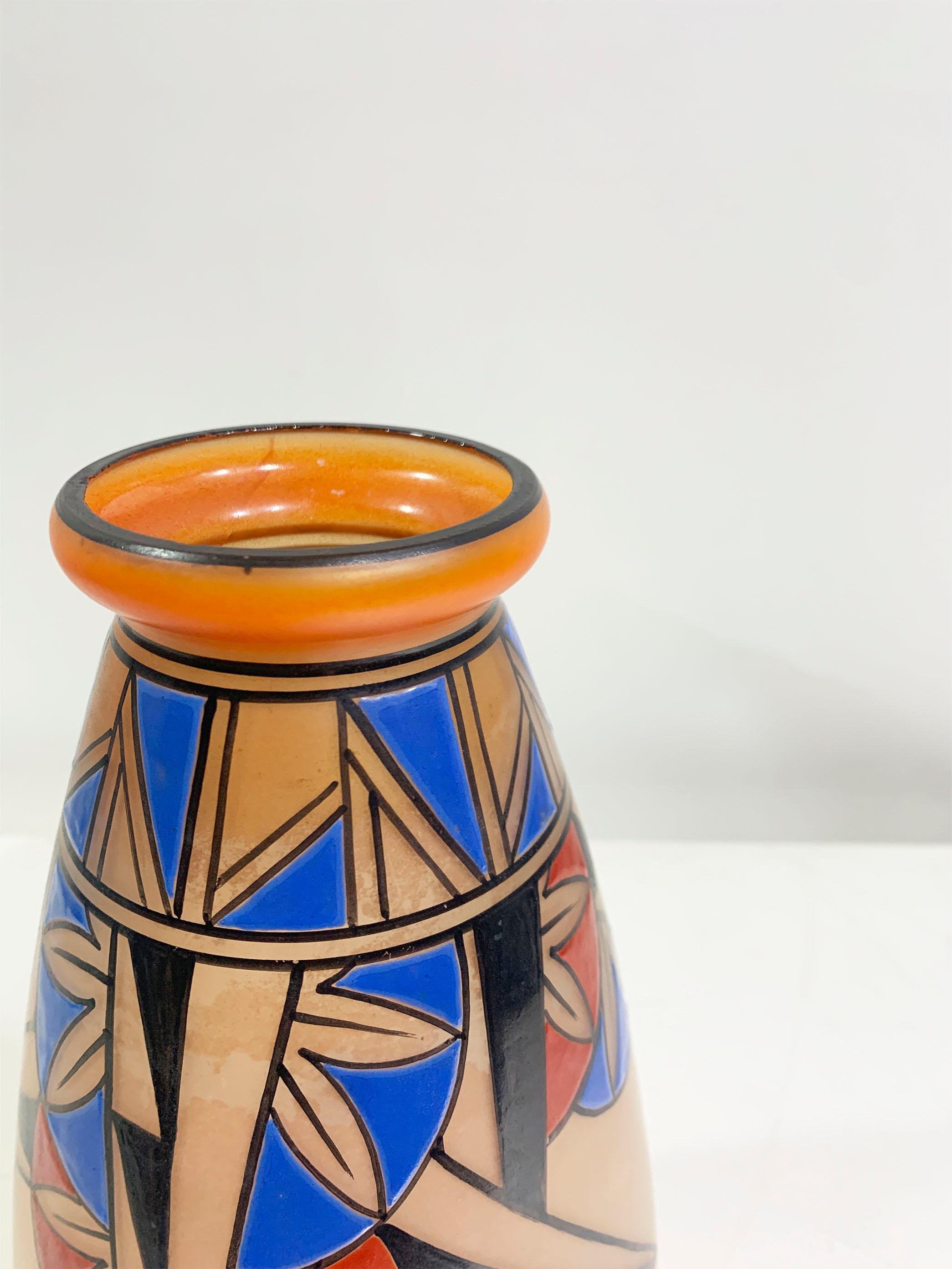 Art Deco Cubist Geometrical Vase Signed  