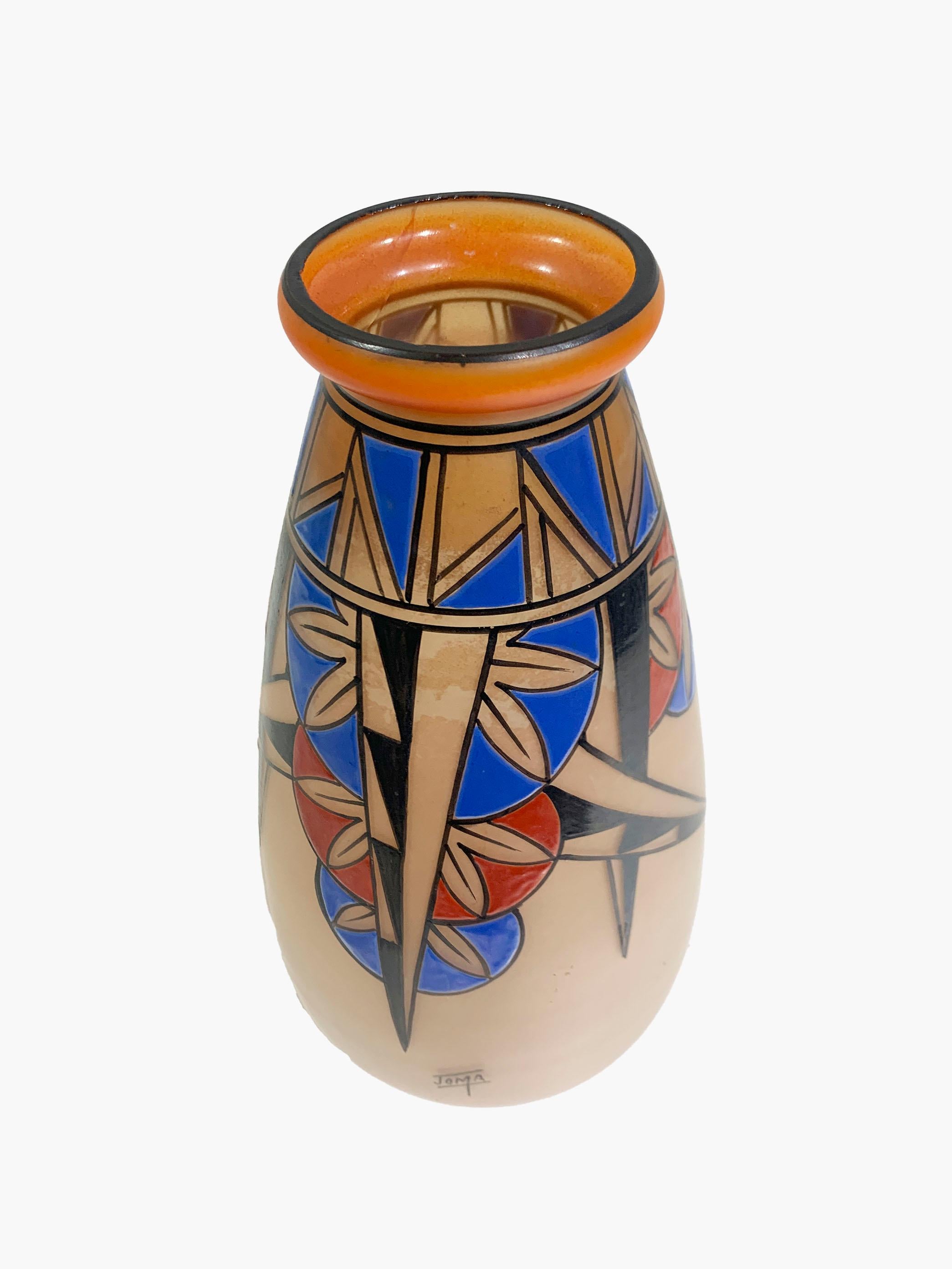 Art Deco Cubist Geometrical Vase Signed  