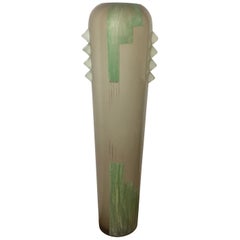 Art Deco Cubist Glass Floor Vase by Anatole Riecke, from La Coupole Brasserie