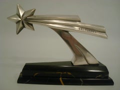 Art Deco Cubist Rare 'Comet' Car Mascot by Becquerel, French, circa 1920-1925