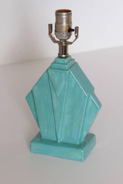 Art Deco Cubist Reuben Haley Muncie Skyscraper Rombic Ceramic Lamp Rhombic