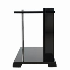 Art Deco Cubist Side Table in Blackened Mahogany – France 1930