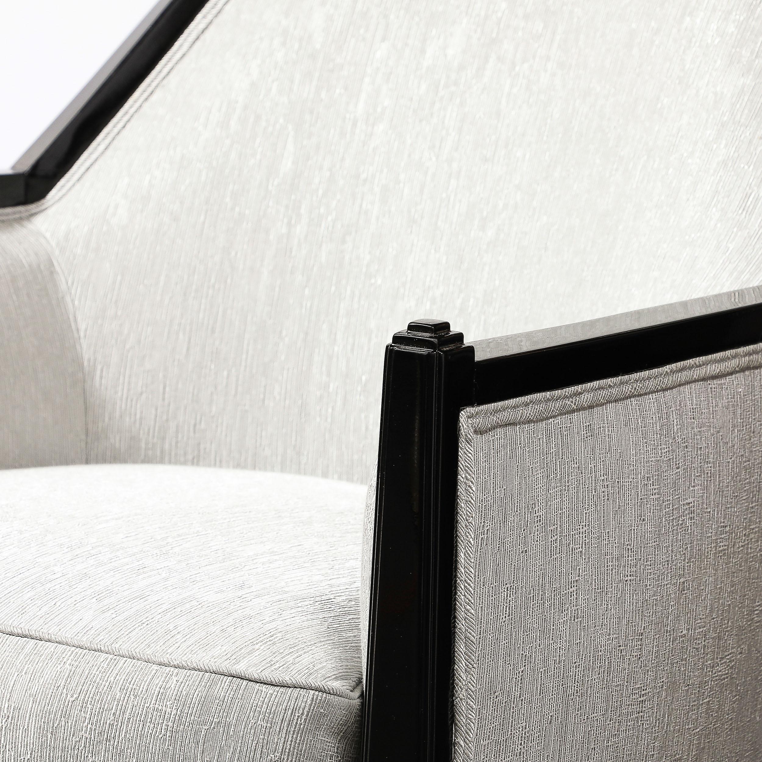 Art Deco Cubist Skyscraper Style Settee & Lounge Chair Set in Manner of Ruhlmann en vente 9