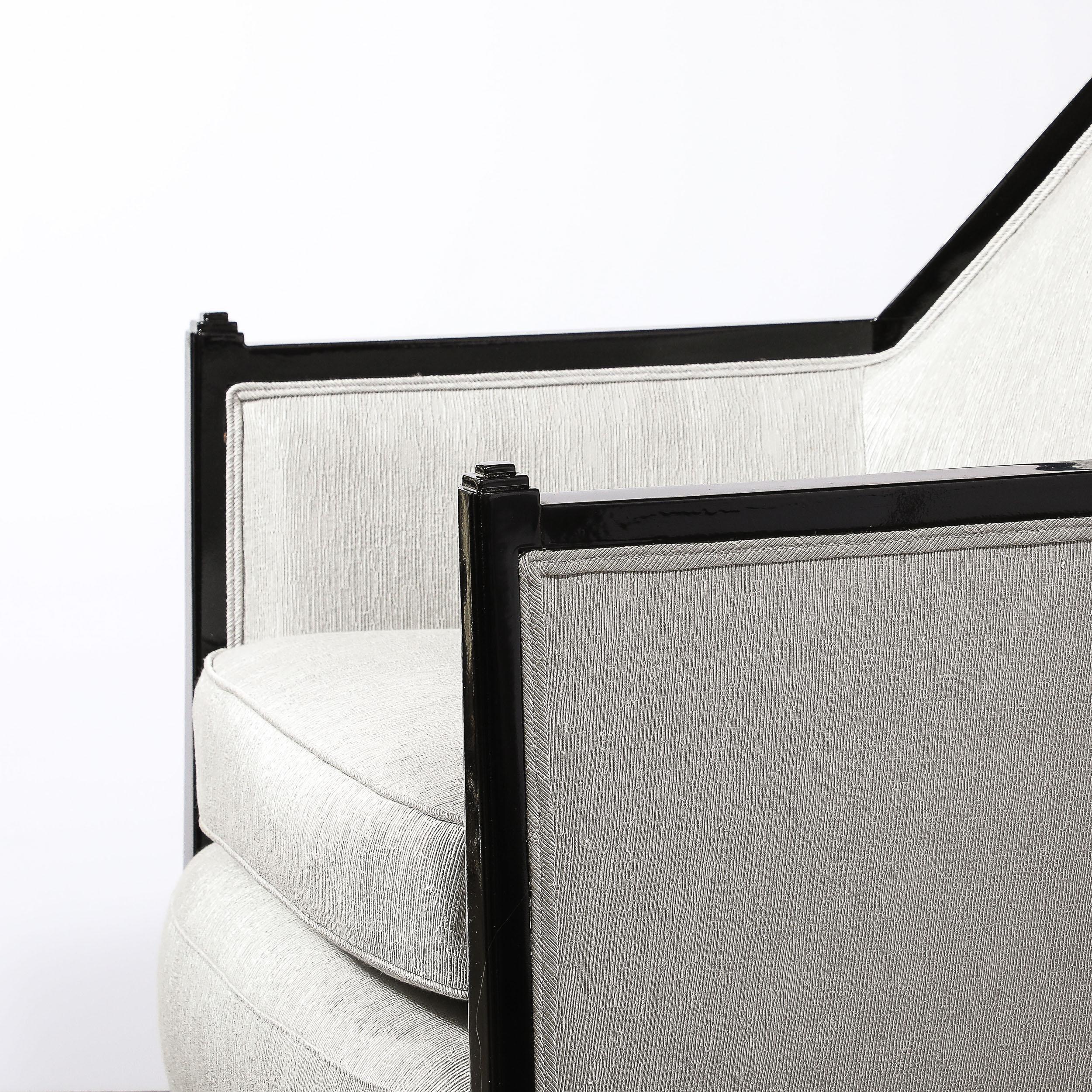 Art Deco Cubist Skyscraper Style Settee & Lounge Chair Set in Manner of Ruhlmann en vente 11