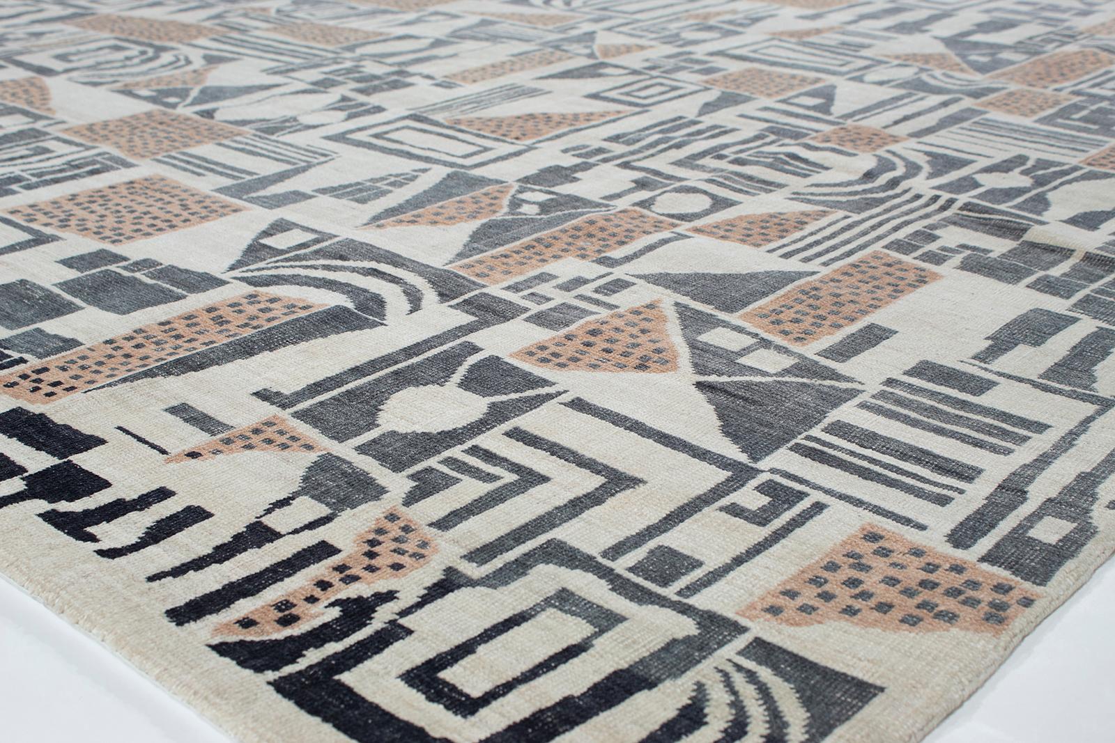 Art Deco Cubist Style Rug  In New Condition For Sale In New York, NY