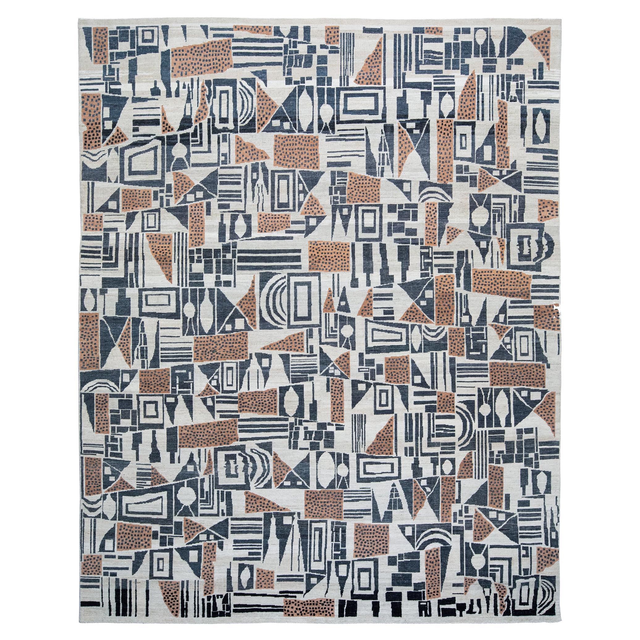 Art Deco Cubist Style Rug  For Sale
