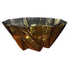 Art Deco Cubist Topaz Ruba Rombic Bowl By Phoenix Glass C.1927-1933