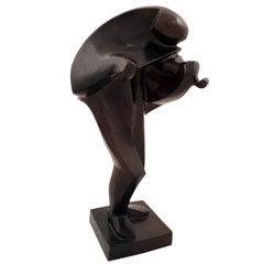 Art Deco Cubist Violinist Sculpture by Ferdinand Parpan