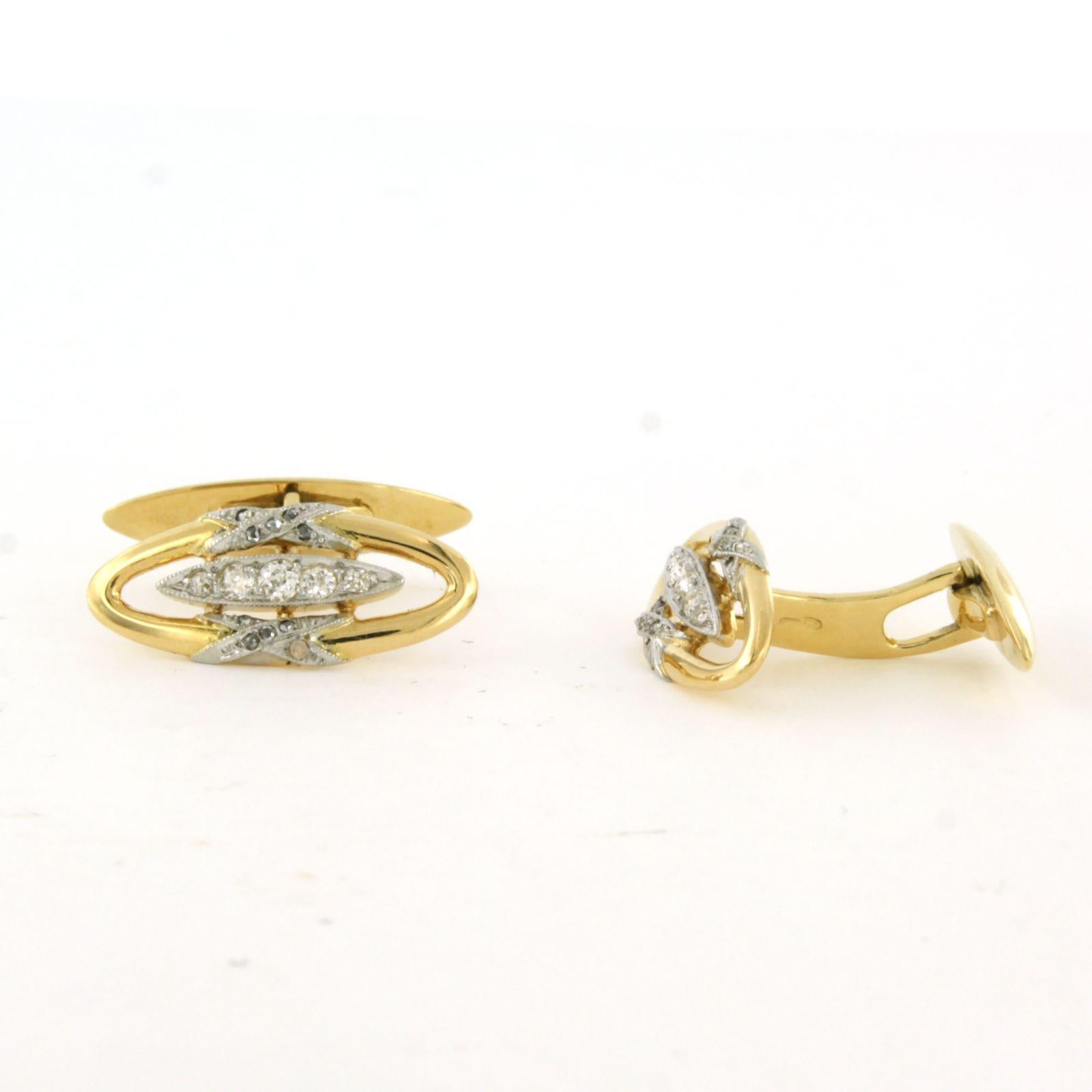 De los hombres Gemelos ART DECO con diamantes talla mina vieja y rosa de hasta 0,45 ct Oro de 18k en venta