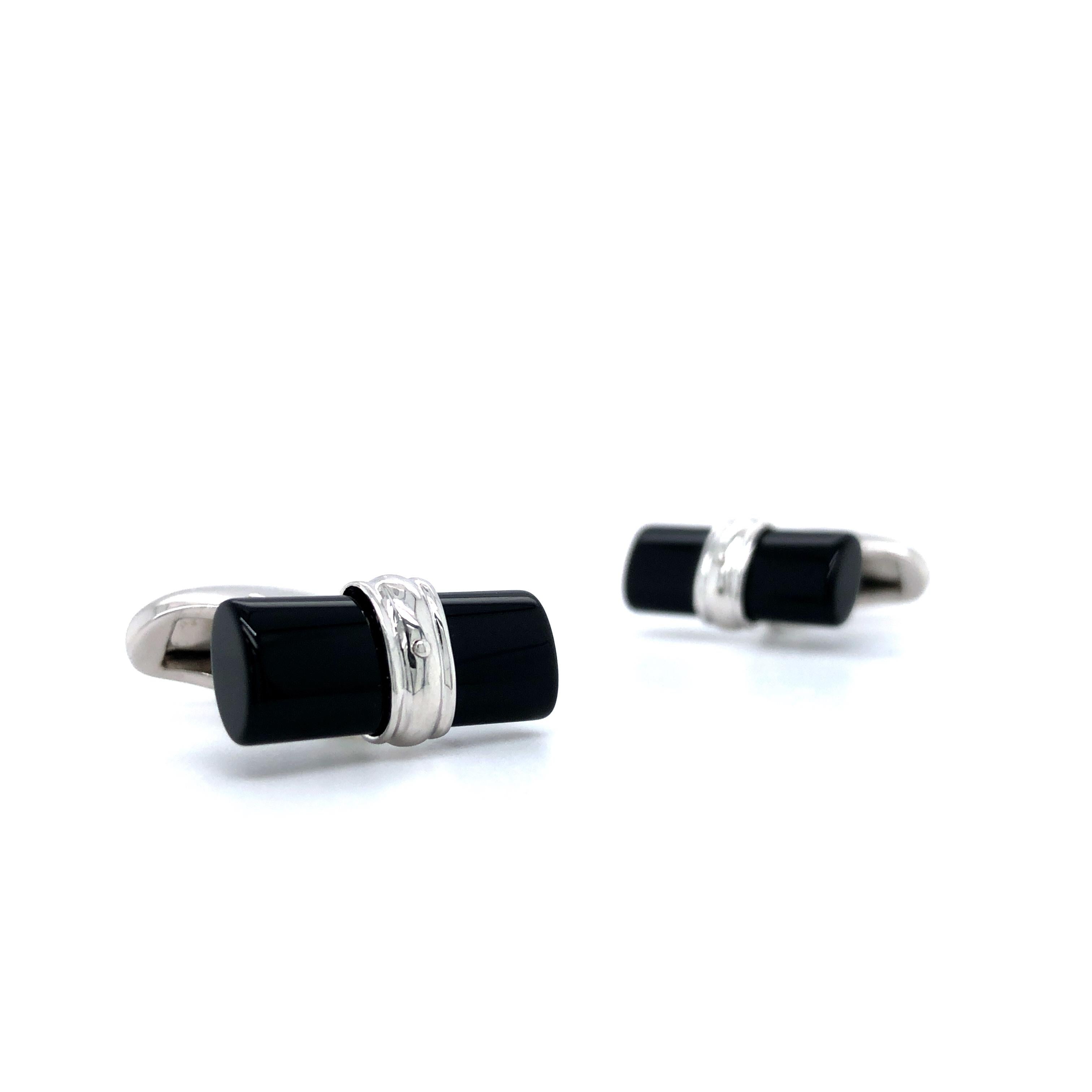 Victor Mayer cufflinks with cylindrical black onyx bars, Hallmark Collection, 18k white gold

About the creator Victor Mayer
Victor Mayer is internationally renowned for elegant timeless designs and unrivalled expertise in historic craftsmanship.