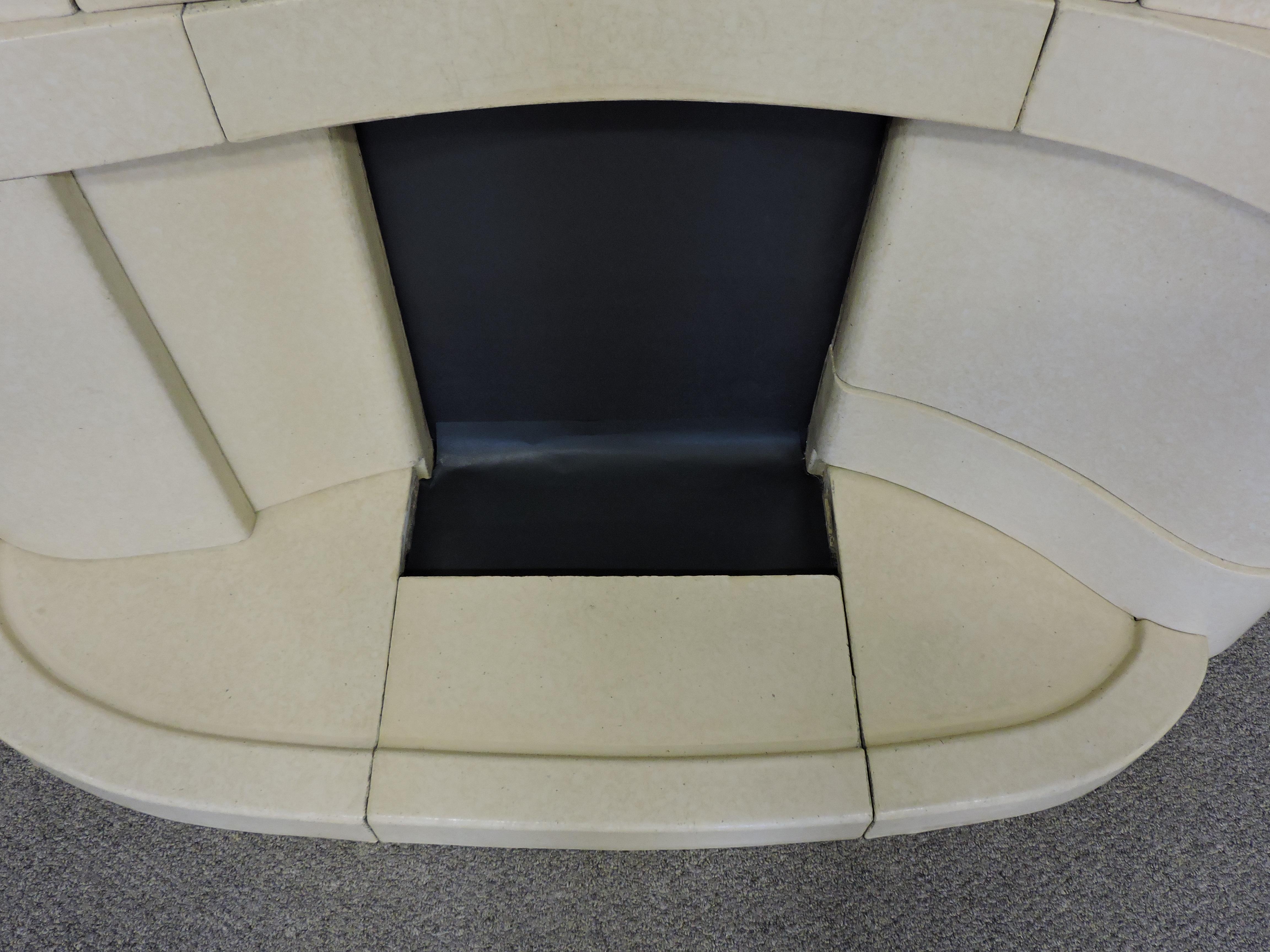 Art Deco Curved and Wavy Streamline Ceramic Fireplace Mantel Surround 3