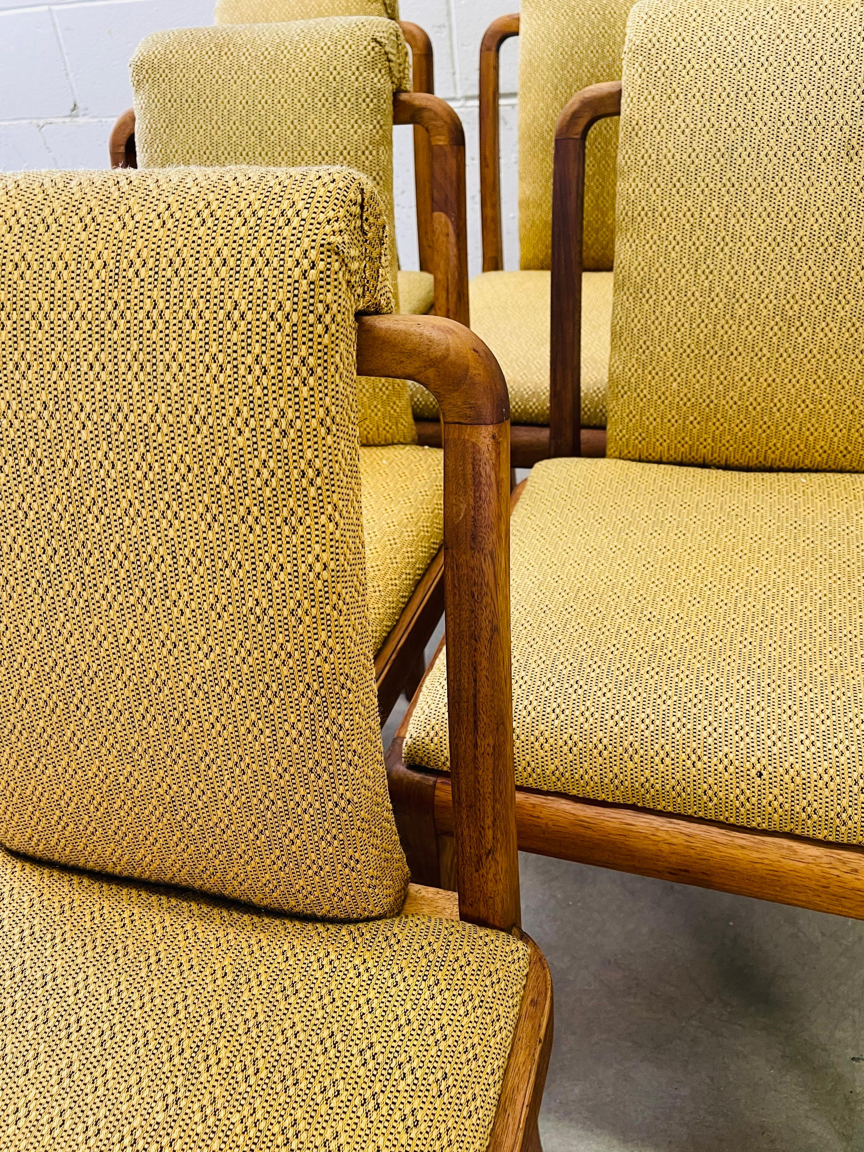 Art Deco Curved Back Dining Room Chairs, Set of 6 For Sale 4