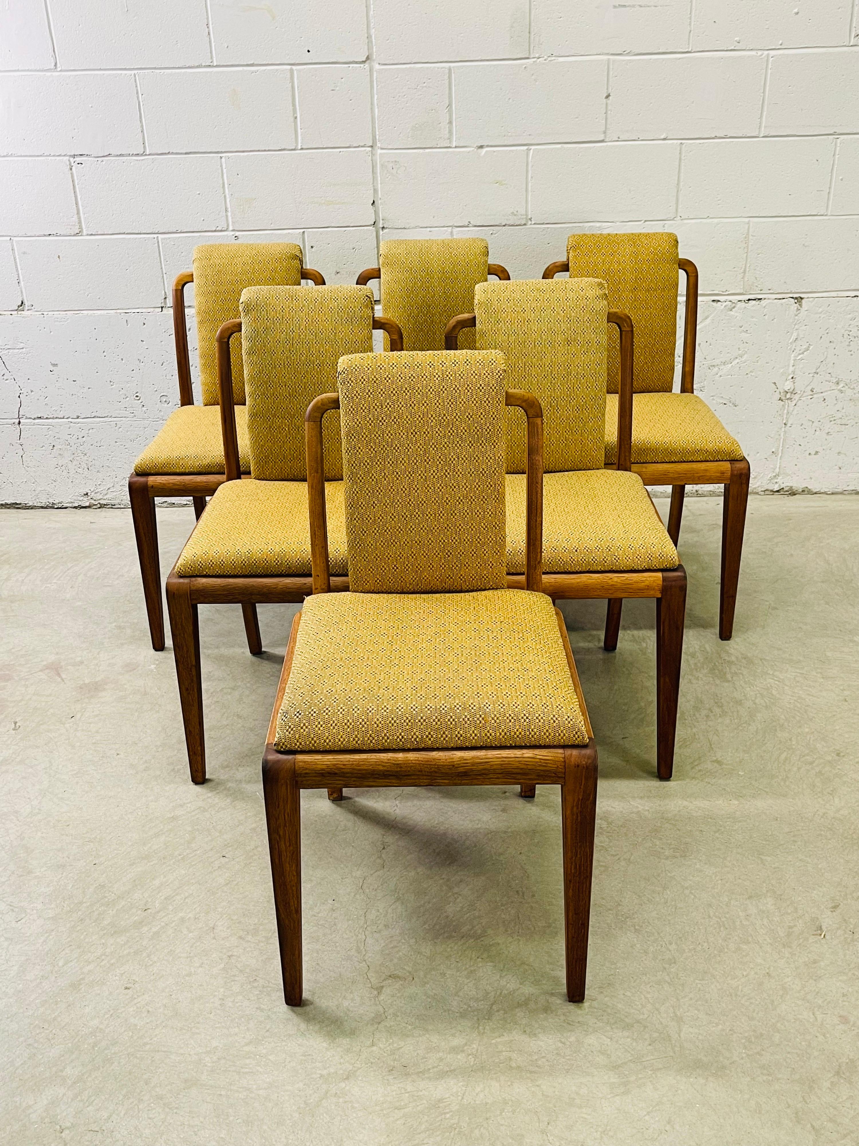 Art Deco Curved Back Dining Room Chairs, Set of 6 In Fair Condition For Sale In Amherst, NH