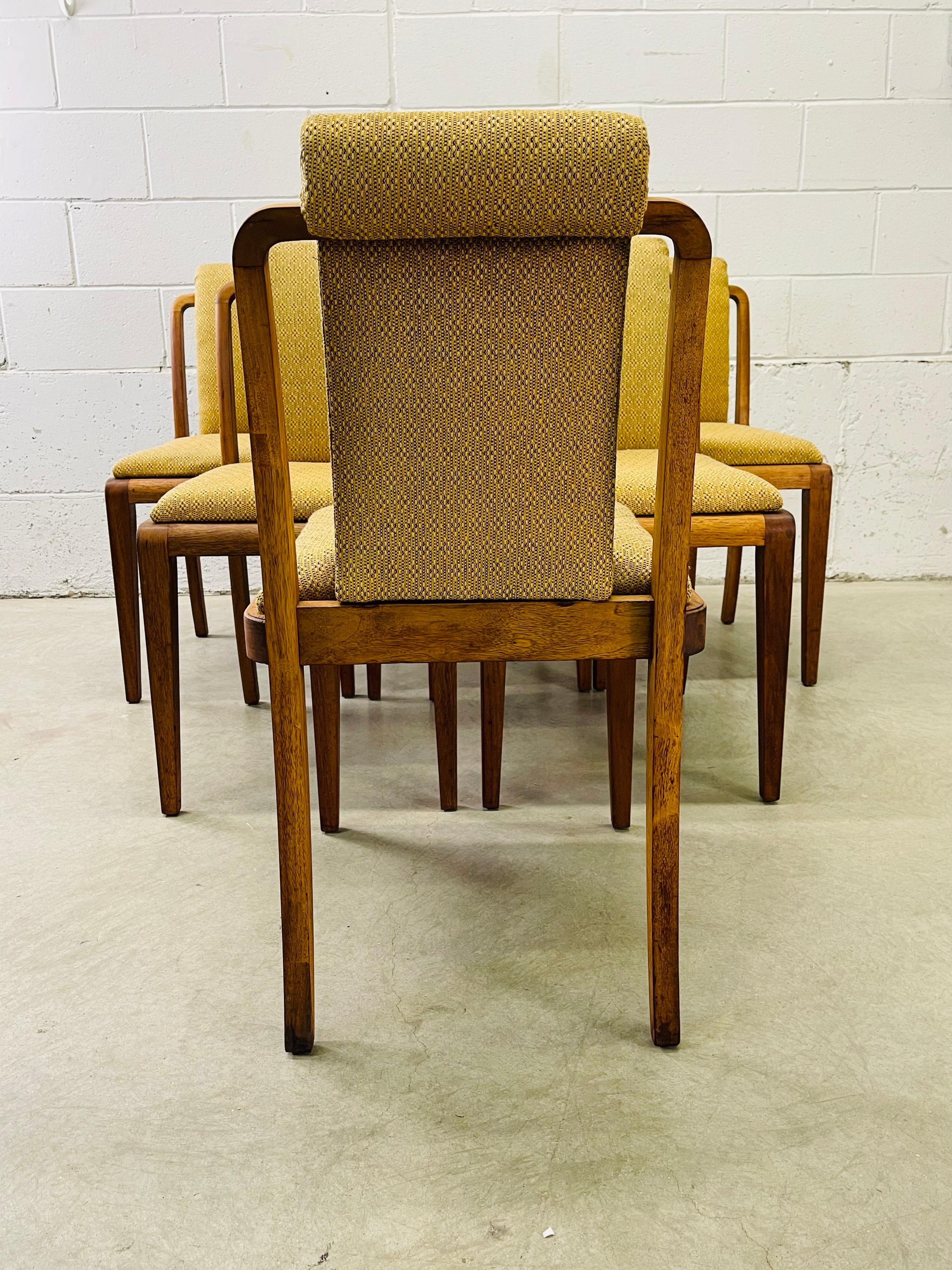 Art Deco Curved Back Dining Room Chairs, Set of 6 For Sale 2