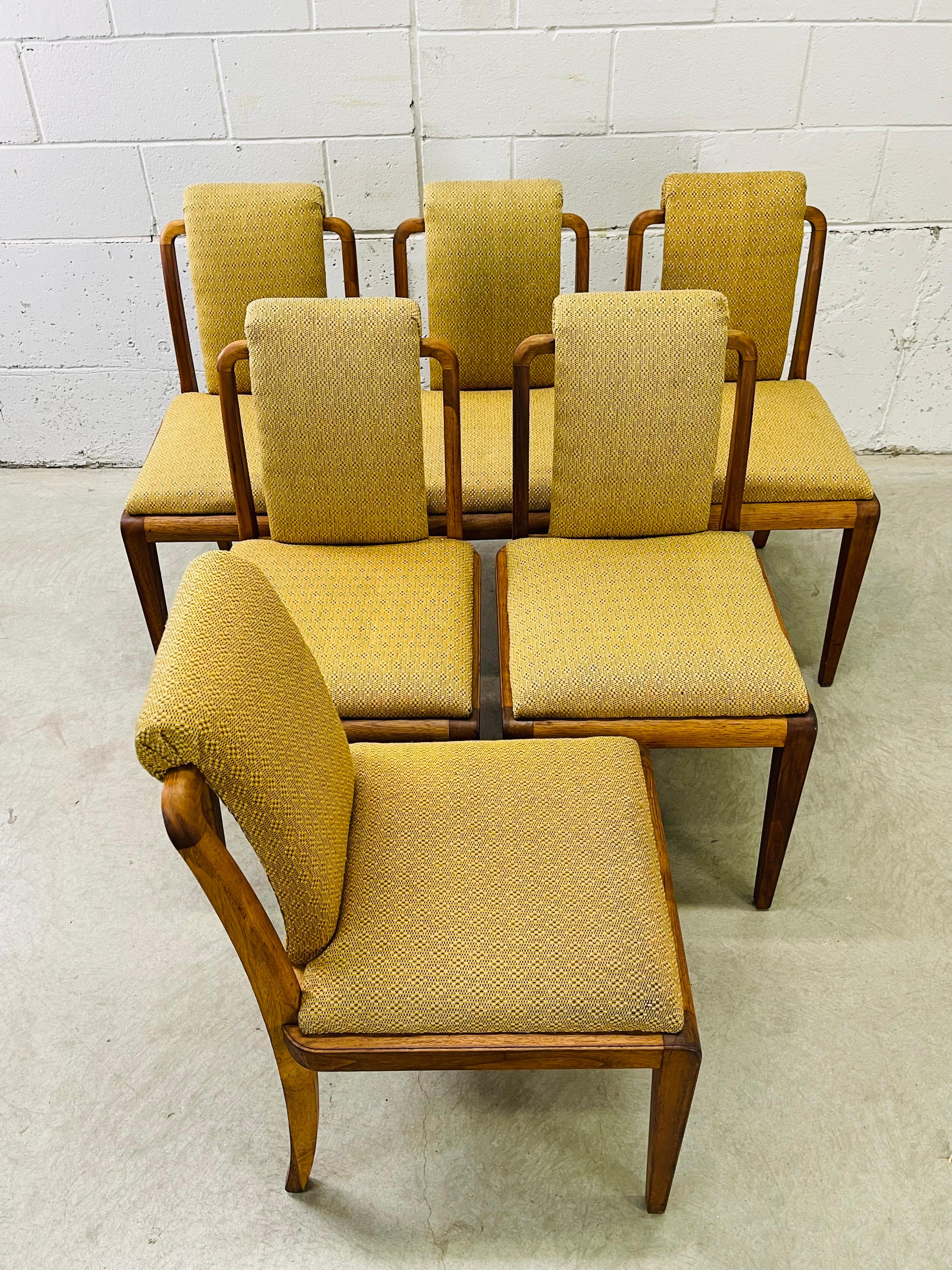 Art Deco Curved Back Dining Room Chairs, Set of 6 For Sale 3