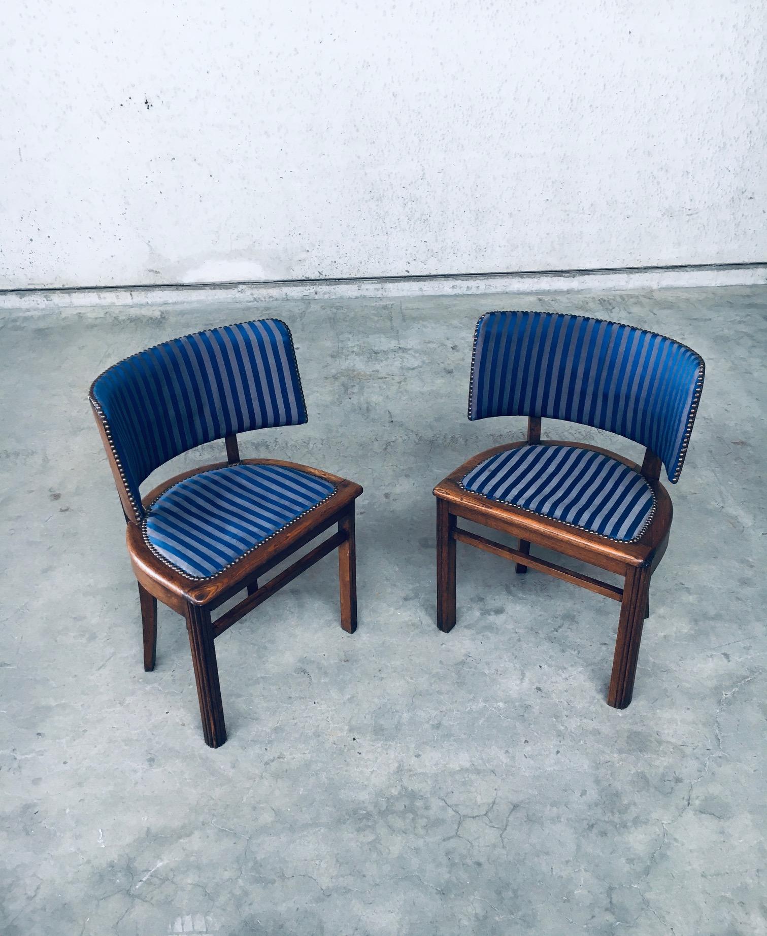Mid-20th Century Art Deco Curved Back Side Chair Set, France 1930's For Sale