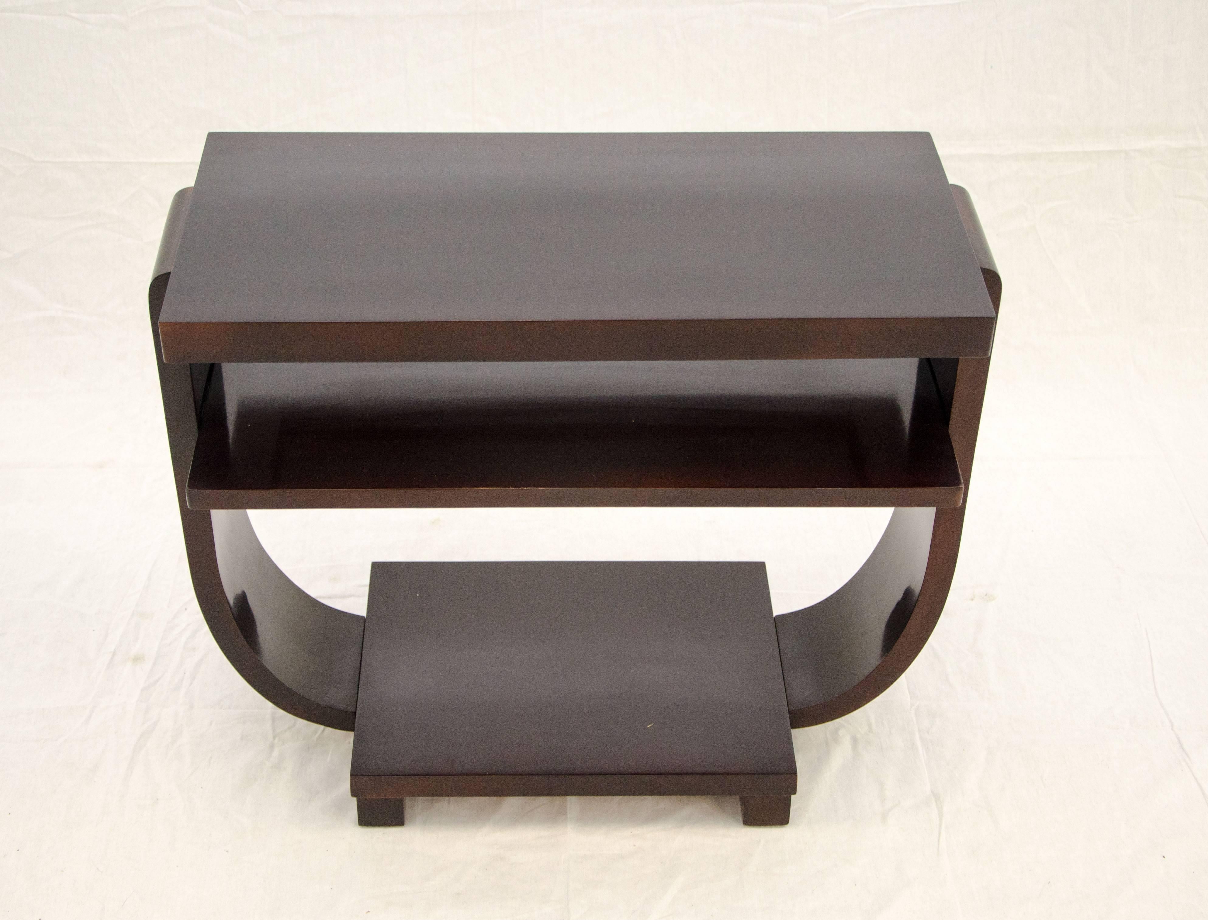 American Art Deco Curved Side Occasional Table, Attributed to Brown Saltman