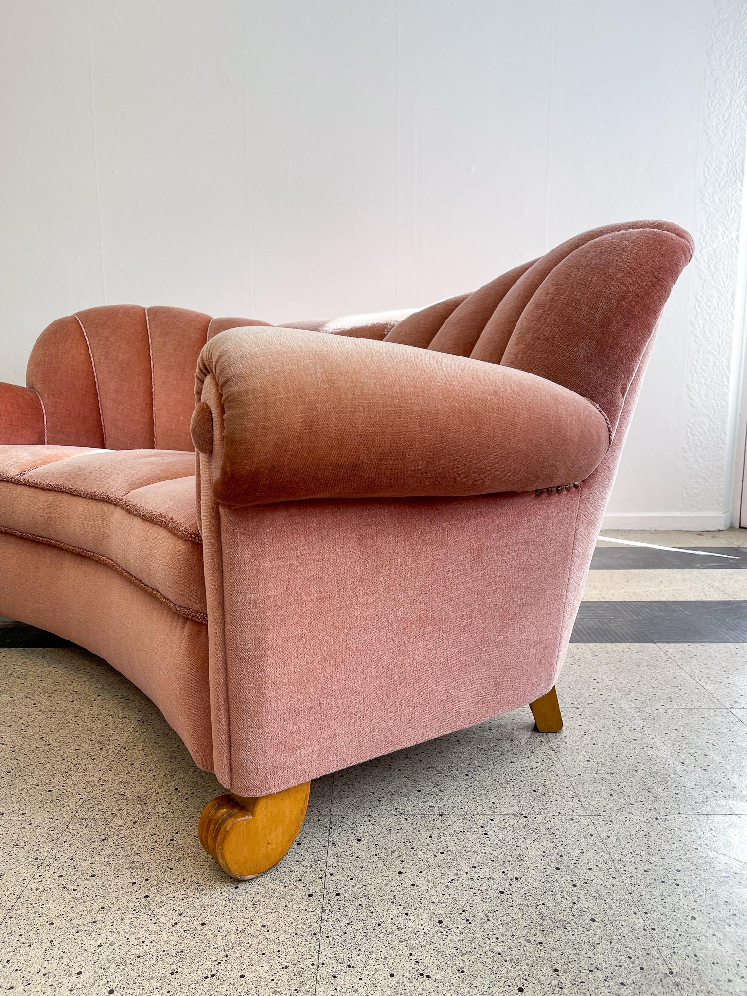 Art Deco Curved Sofa Sweden, 1930s 4