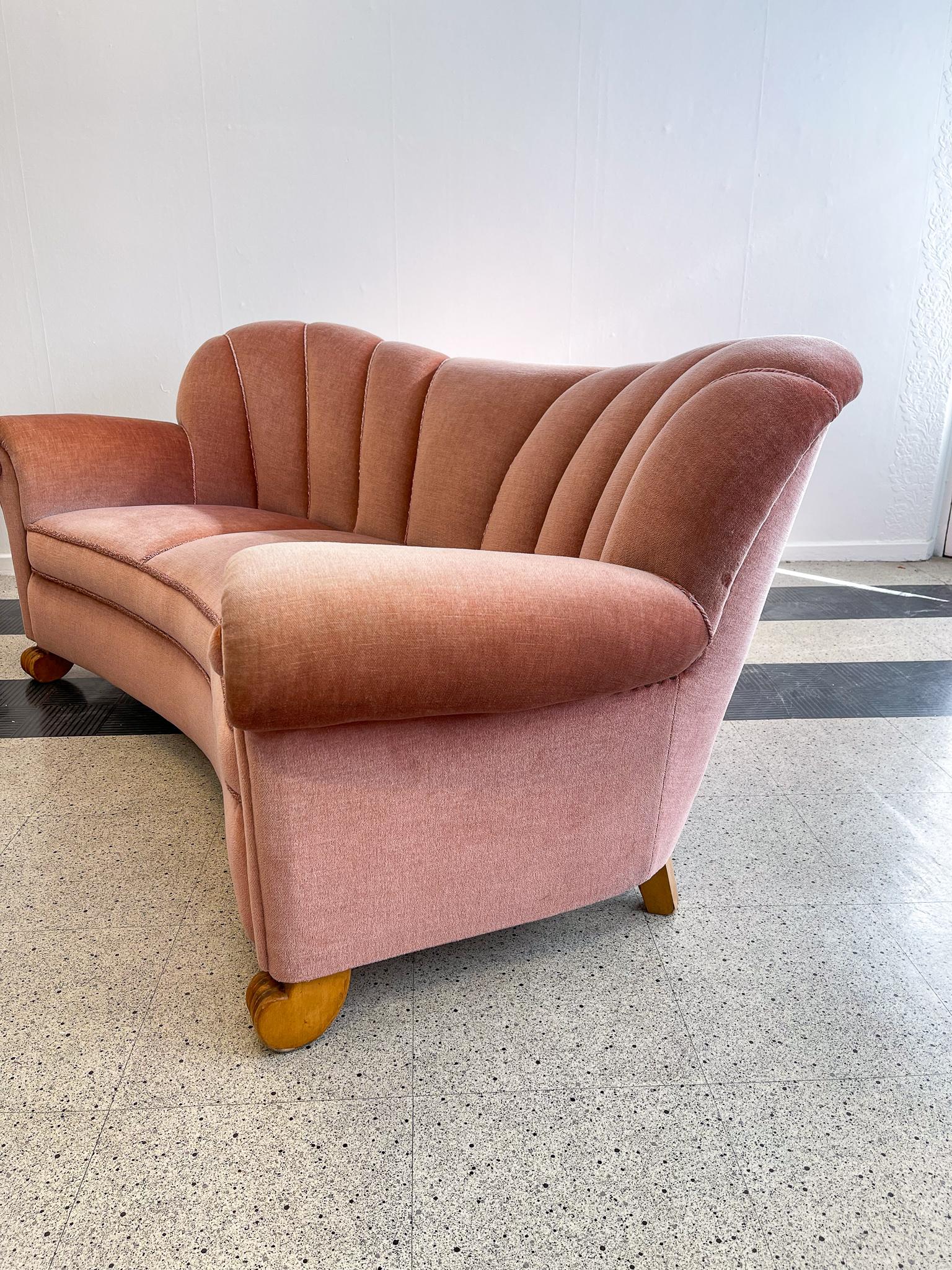 Art Deco Curved Sofa Sweden, 1930s 5