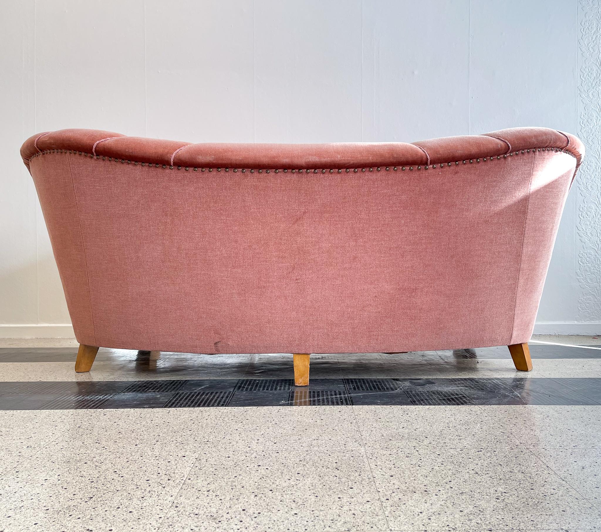 Art Deco Curved Sofa Sweden, 1930s 9