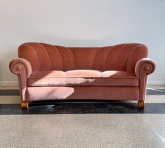 Schwedisches geschwungenes Art déco-Sofa, 1930er Jahre