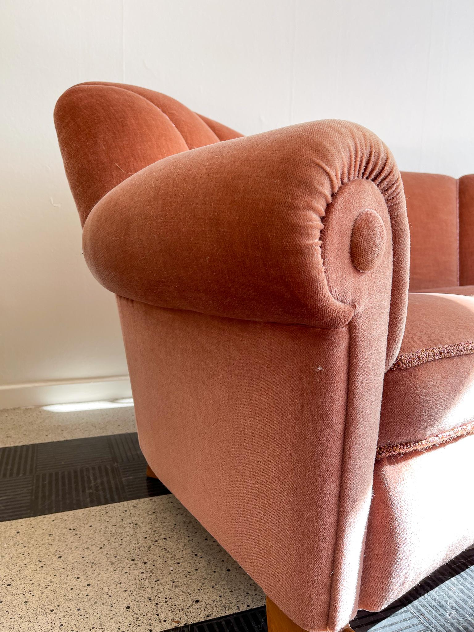 Swedish Art Deco Curved Sofa Sweden, 1930s