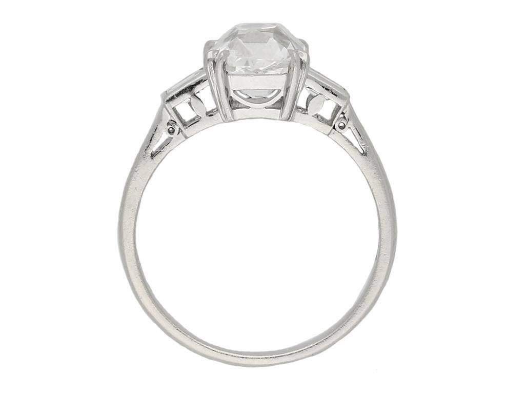 Art Deco Cushion Shape Old Mine Diamond Ring, circa 1930 For Sale at ...