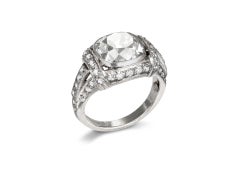 Art Deco Cushion Shape Old Mine Diamond Ring, American, circa 1930