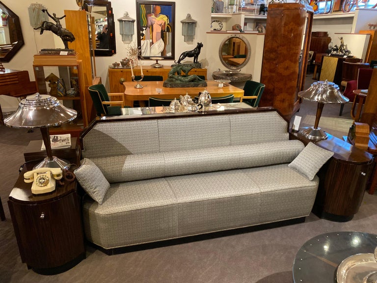 Art Deco Custom Sofa Daybed With Storage Cabinets Wood For Sale At