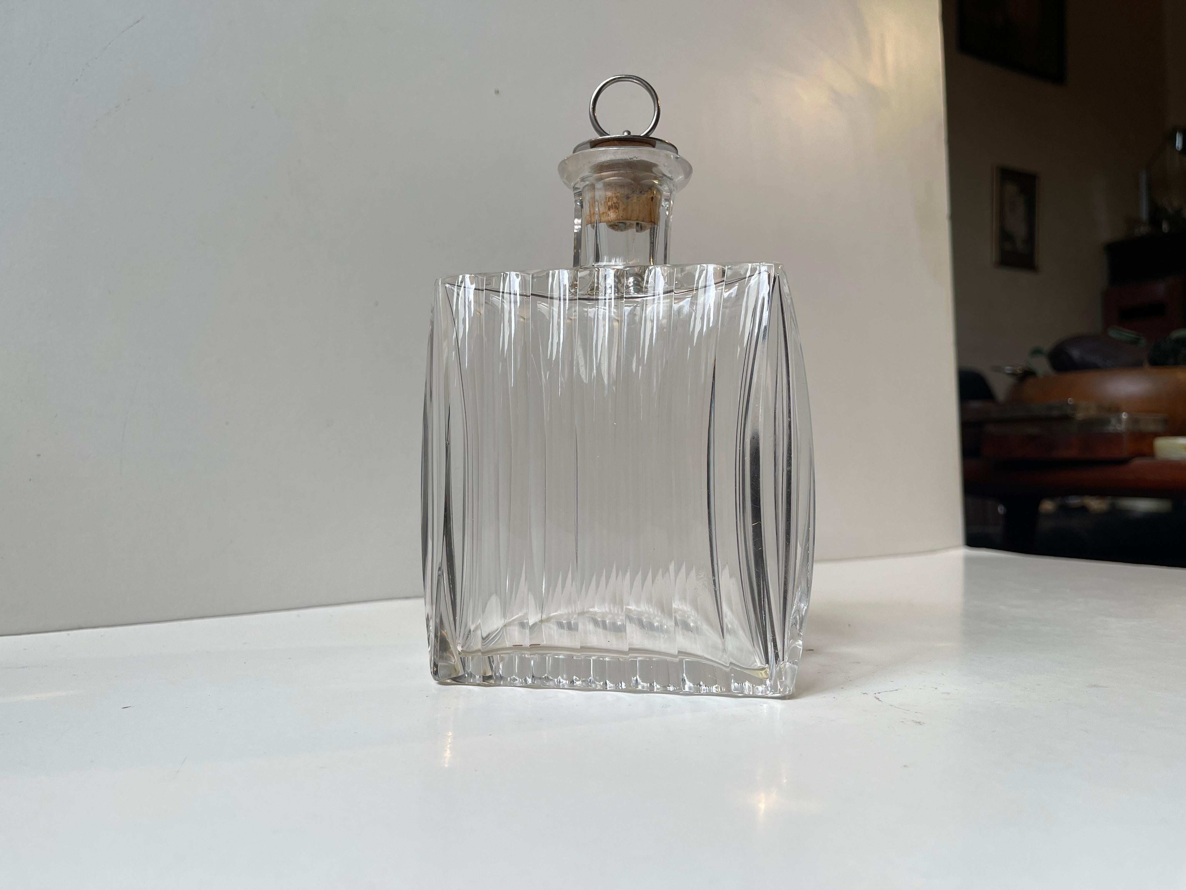 Art Deco Cut Crystal 'Cushion' Decanter, Danish 1930s For Sale 1