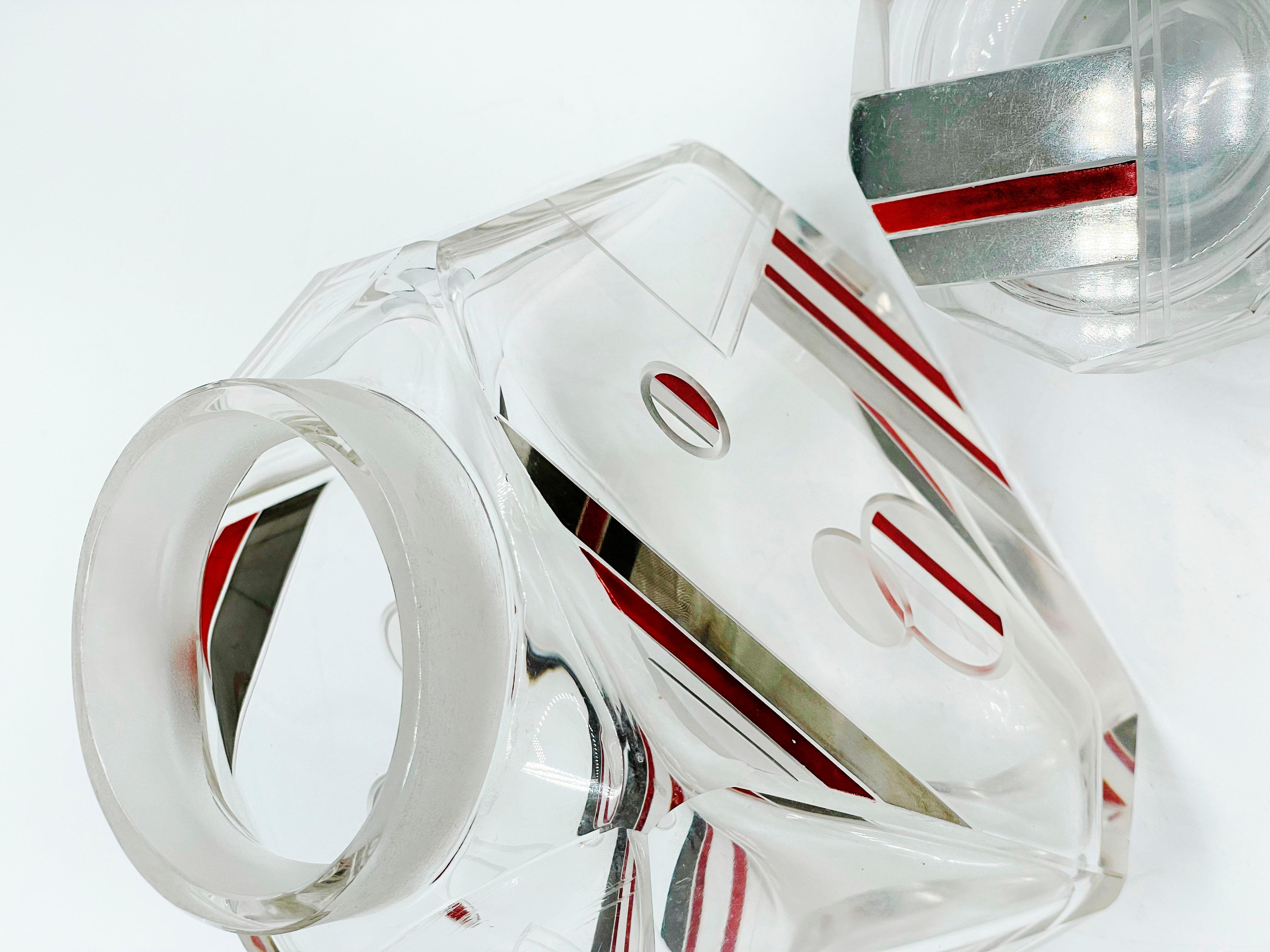 Art Deco-Karaffe aus geschliffenem Kristall von Karl Palda im Angebot 2