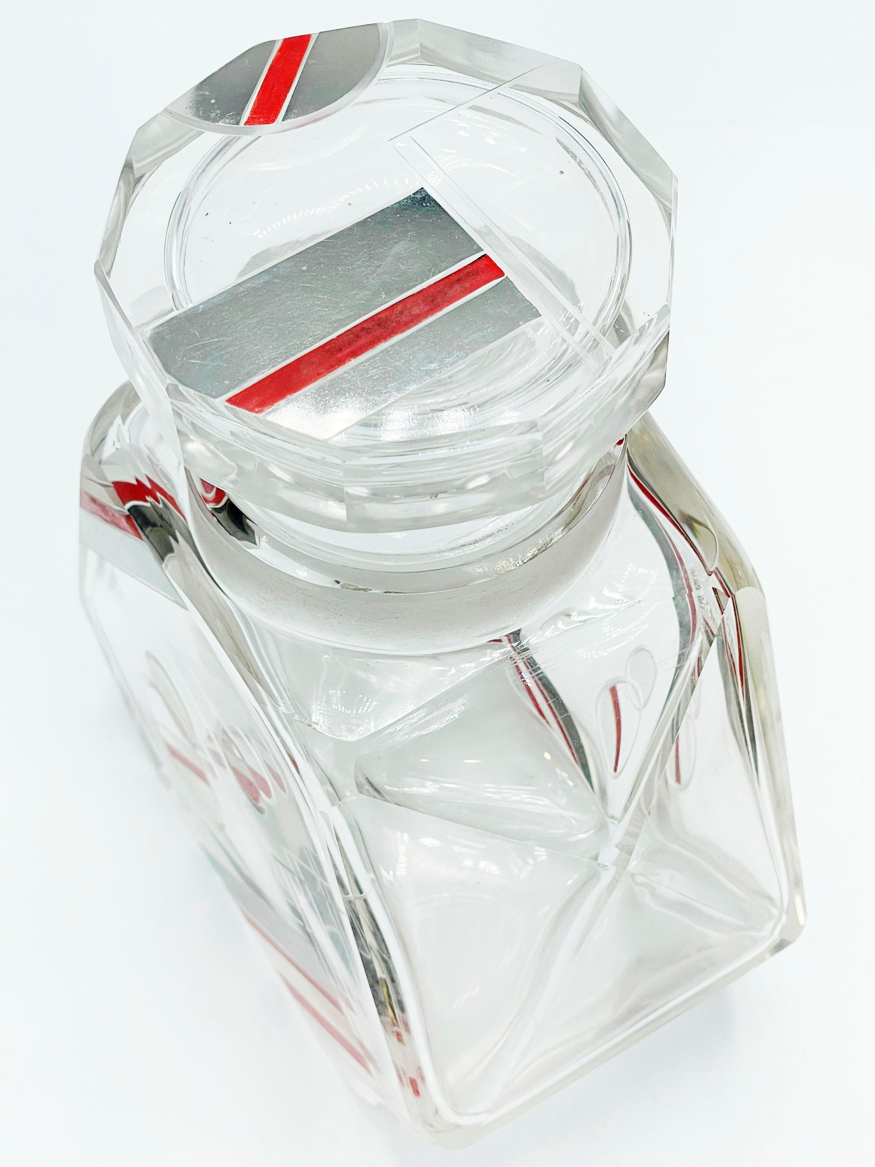 Art Deco-Karaffe aus geschliffenem Kristall von Karl Palda (Glaskunst) im Angebot
