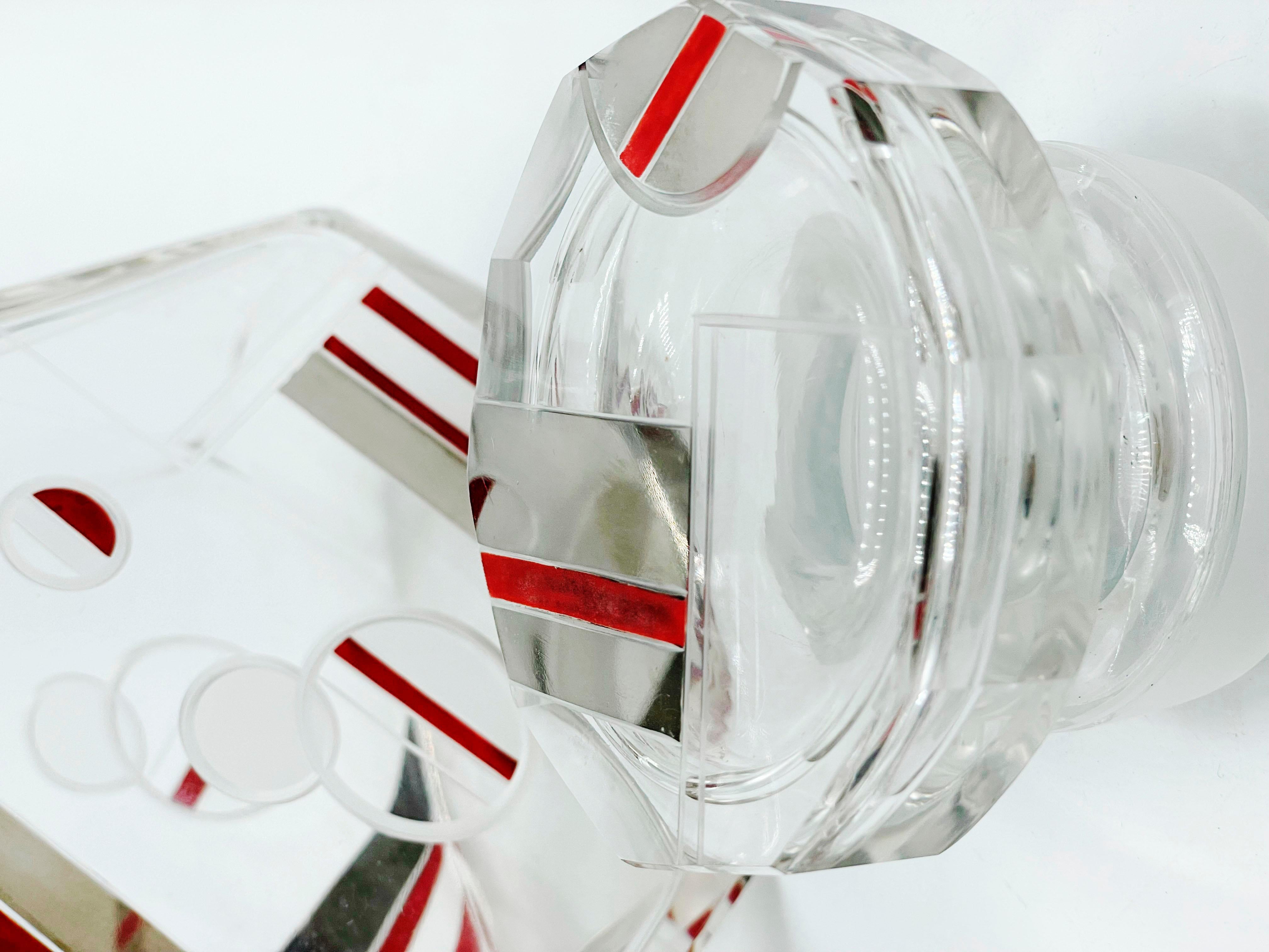 Art Deco-Karaffe aus geschliffenem Kristall von Karl Palda im Angebot 1
