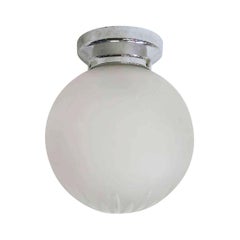 Art Deco Cut Crystal Frosted Sphere Ceiling Glass Globe Pendant