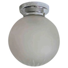 Art Deco Cut Crystal Frosted Sphere Ceiling Glass Globe Pendant