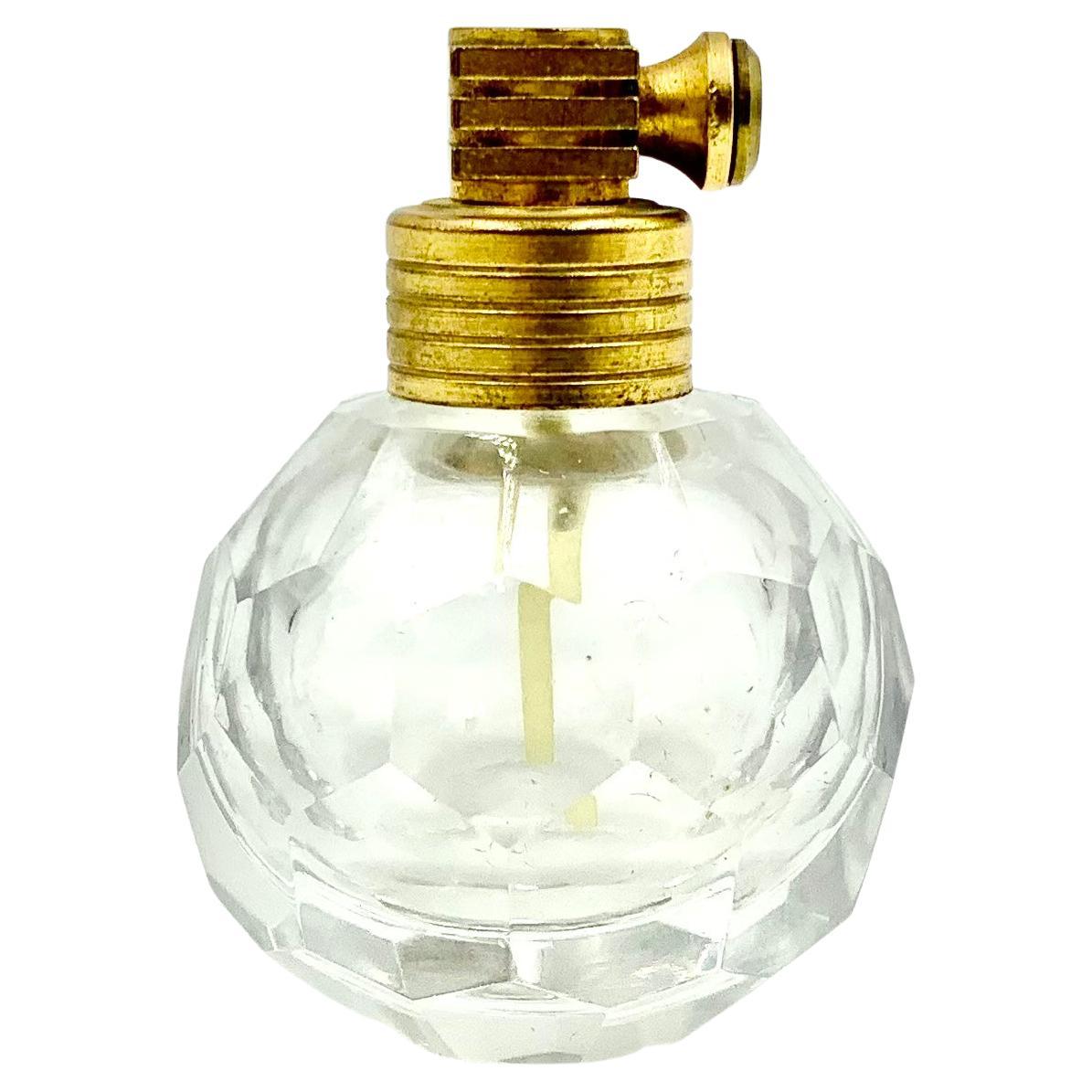 Art Deco Cut Crystal Honeycomb Pattern Perfume Bottle Atomiser